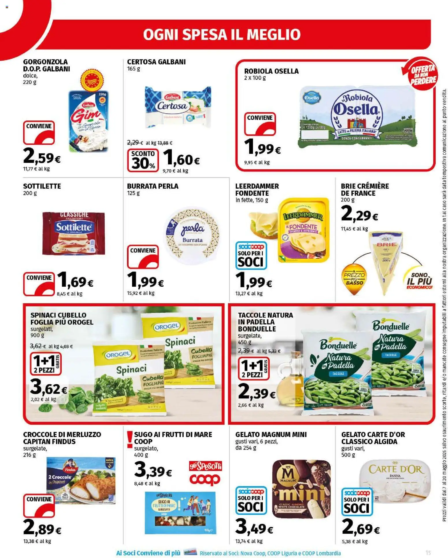Volantino Ipercoop del 07.05.2026 | Pagina: 15 | Prodotti: Gelato, Latte, Data, Padella