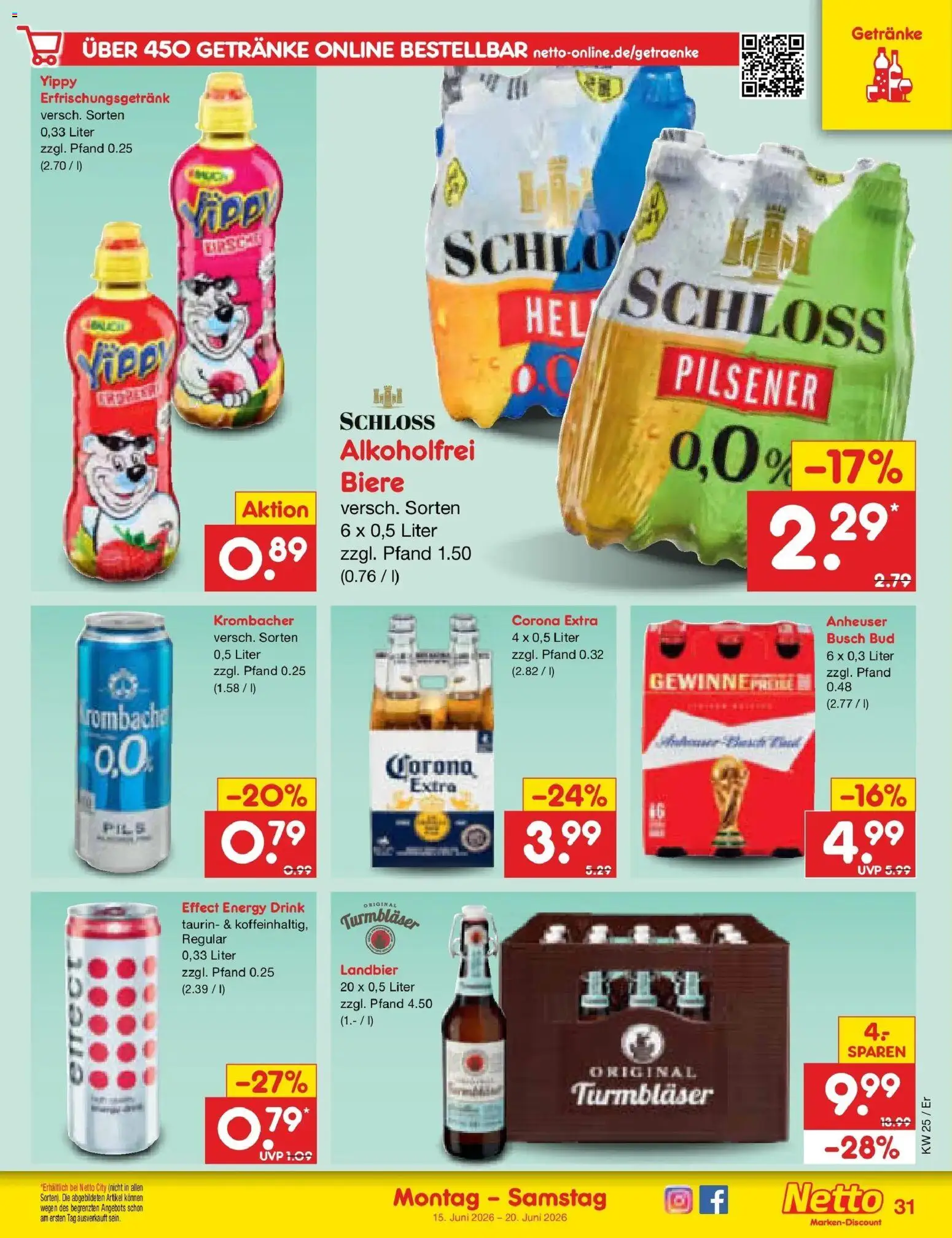 Netto Marken-Discount Prospekt Nordhausen – gültig ab 14.06.2026 | Seite: 43 | Produkte: Energy, Pils, Krombacher