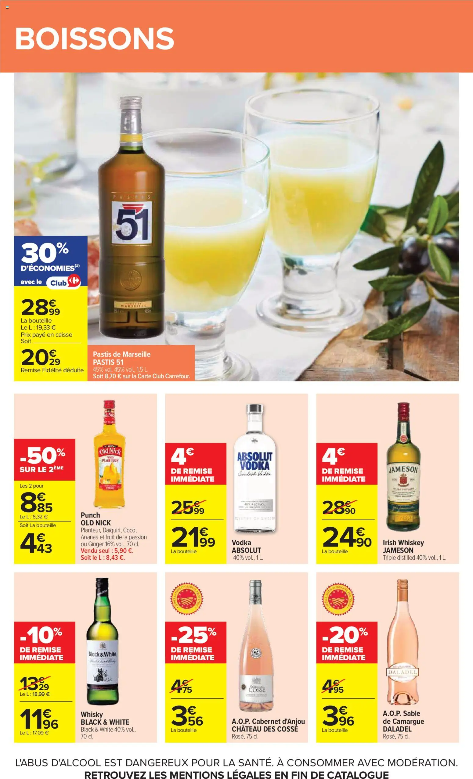{H1} | Page: 46 | Produits: Whisky, Pastis, Fruit de la passion, Ananas