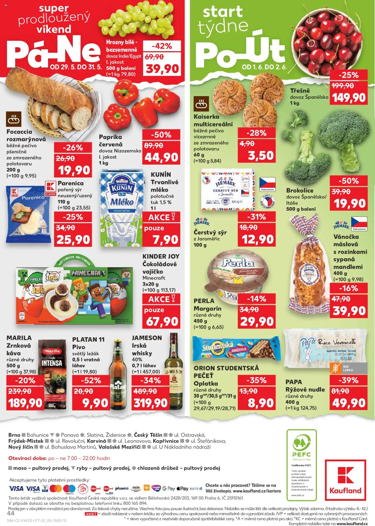Kaufland leták - Brno od 27.05.2026 | Strana: 44 | Produkty: Pivo Platan, Rýžové nudle, Nudle, Hrozny