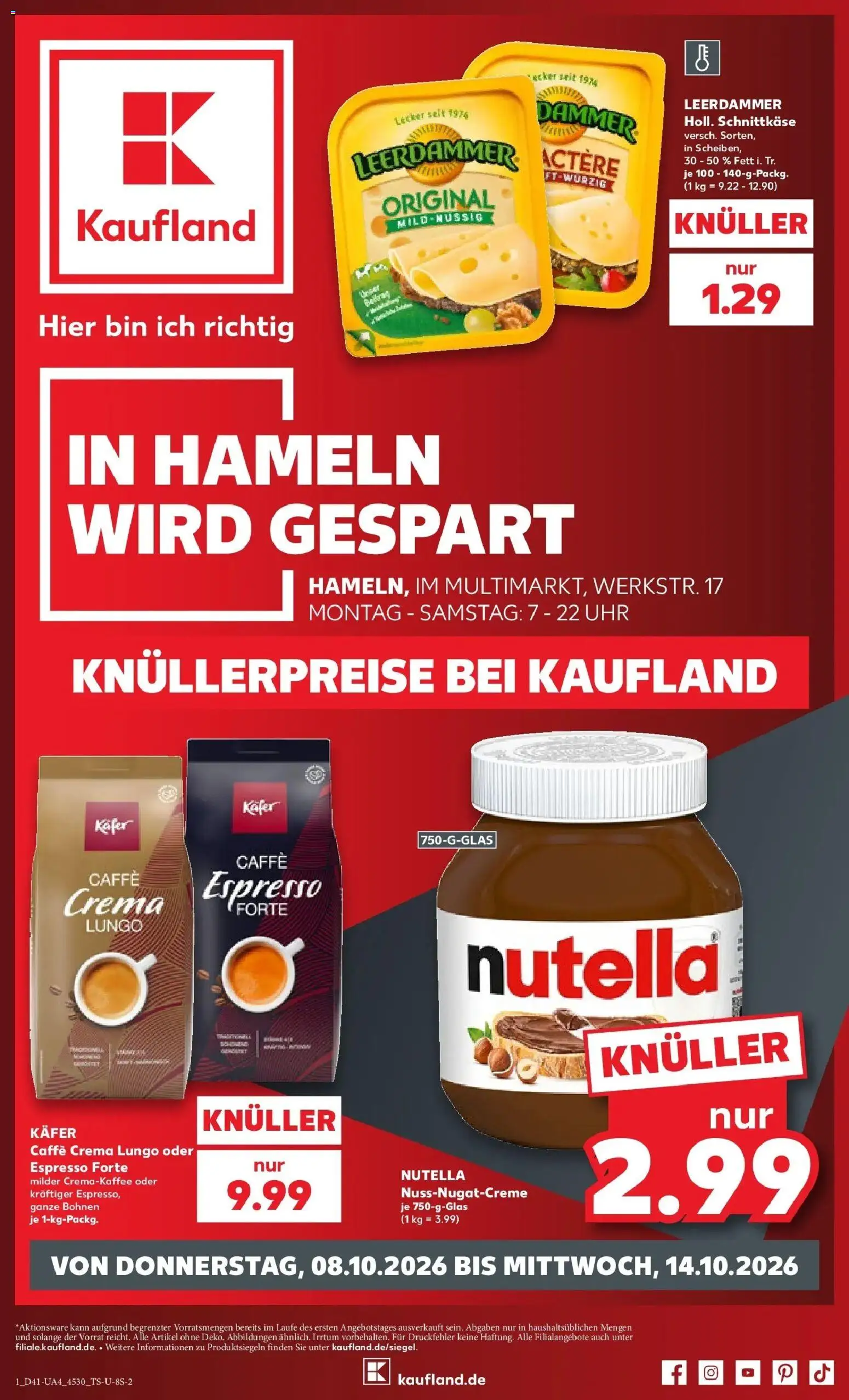 Prospekt Kaufland ab 05.10.2026 » Angebote Online zum Blättern | Seite: 11 | Produkte: Leerdammer, Nutella, Uhr