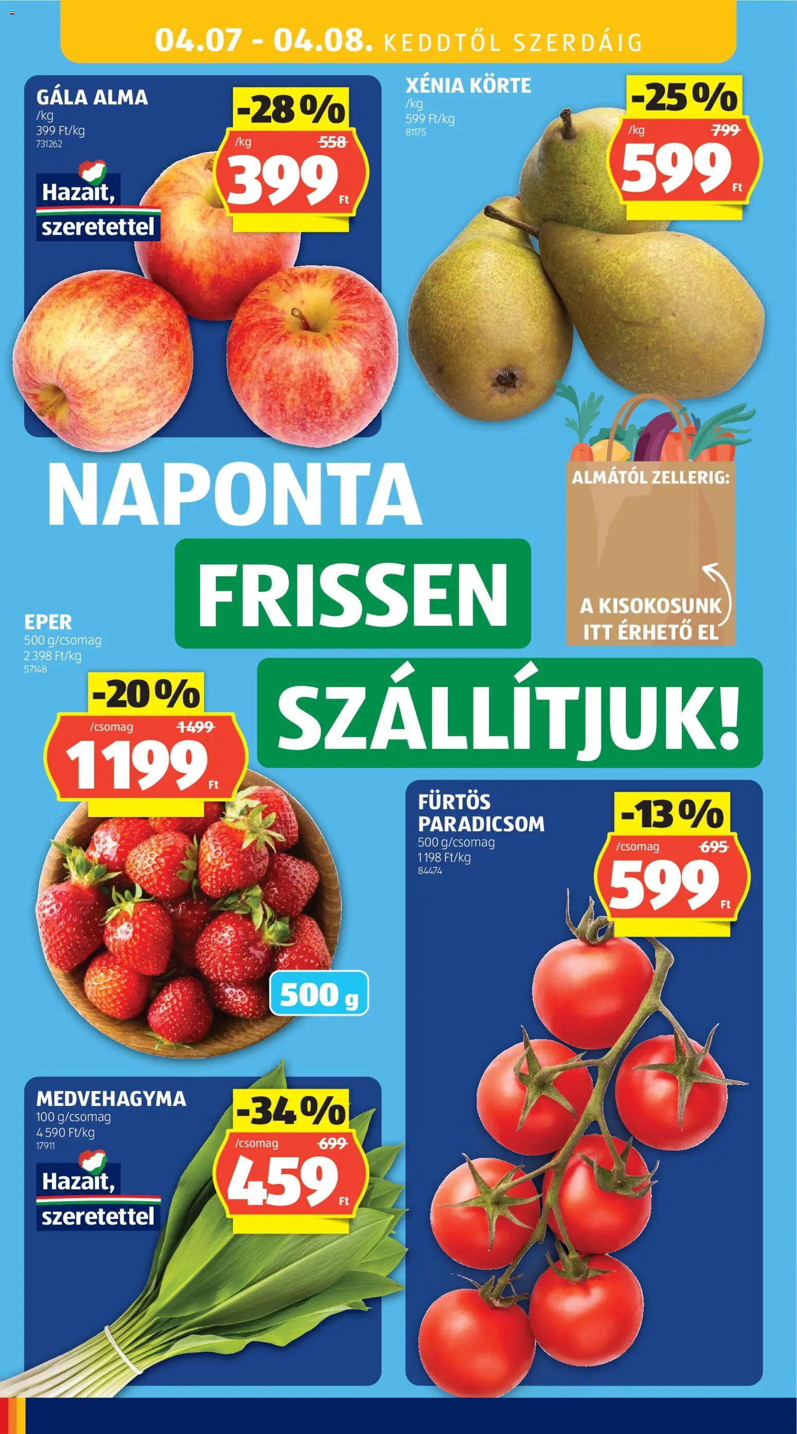 Aldi akciós ujság - amely érvényes a következő dátumtól: 2026.04.02. | Oldal: 34 | Termékek: Körte, Alma, Paradicsom, Eper