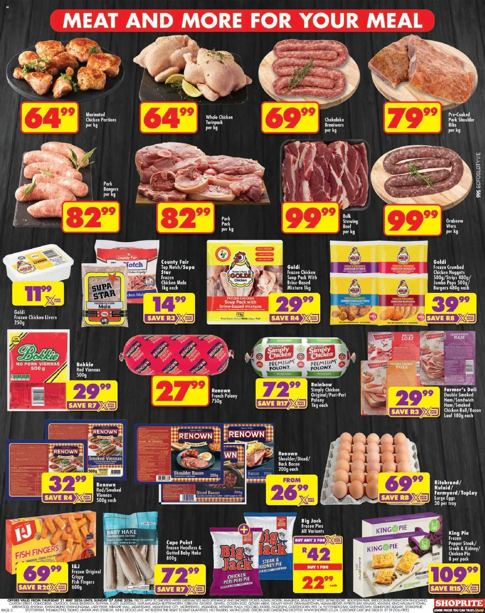 New Shoprite catalogue – valid from 21.05.2026 | Page: 2 | Products: Ribs, Chicken, Beef, Soup