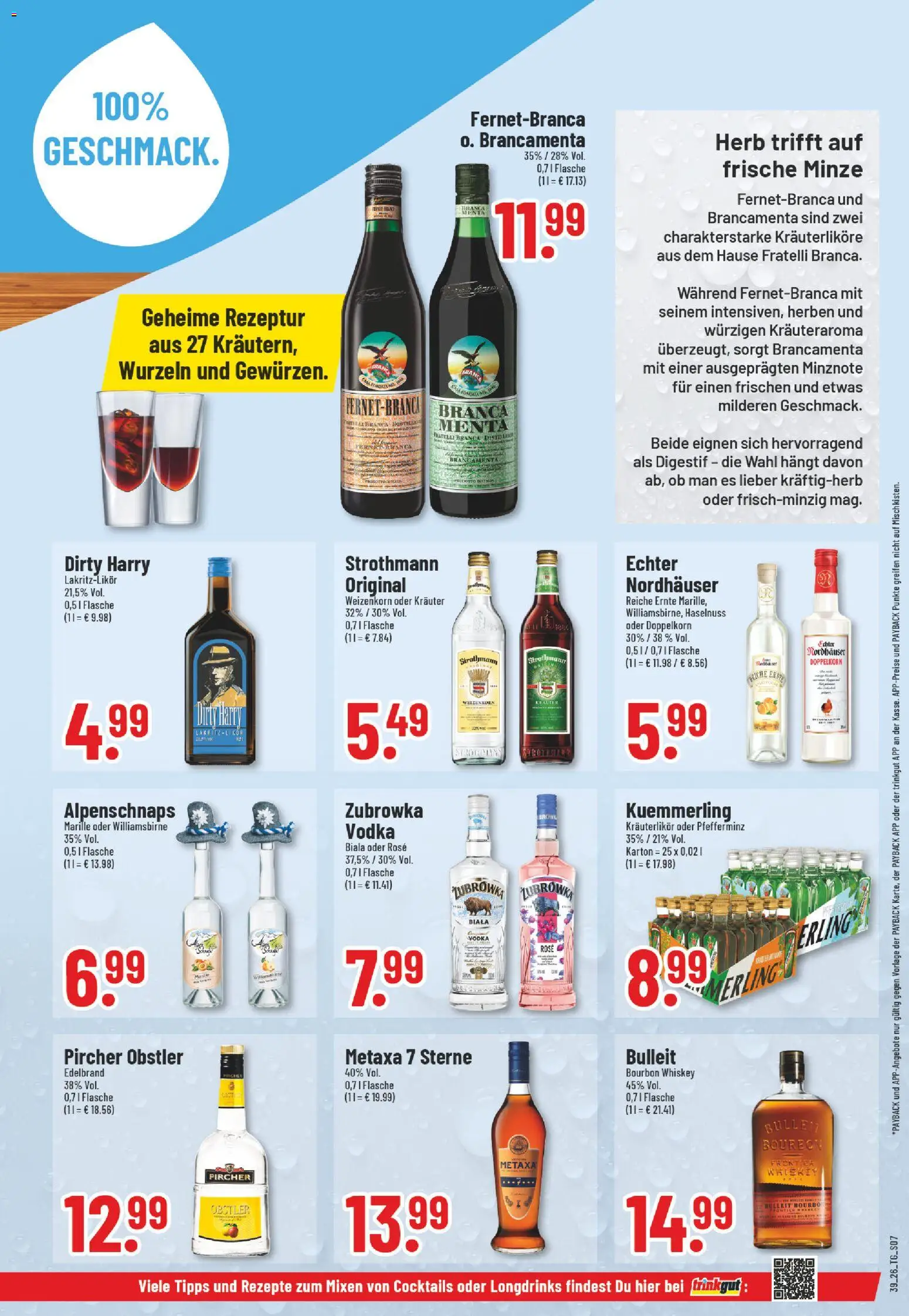 Trinkgut Prospekt – gültig ab 21.09.2026 | Seite: 9 | Produkte: Metaxa, Kuemmerling, Vodka, Bourbon