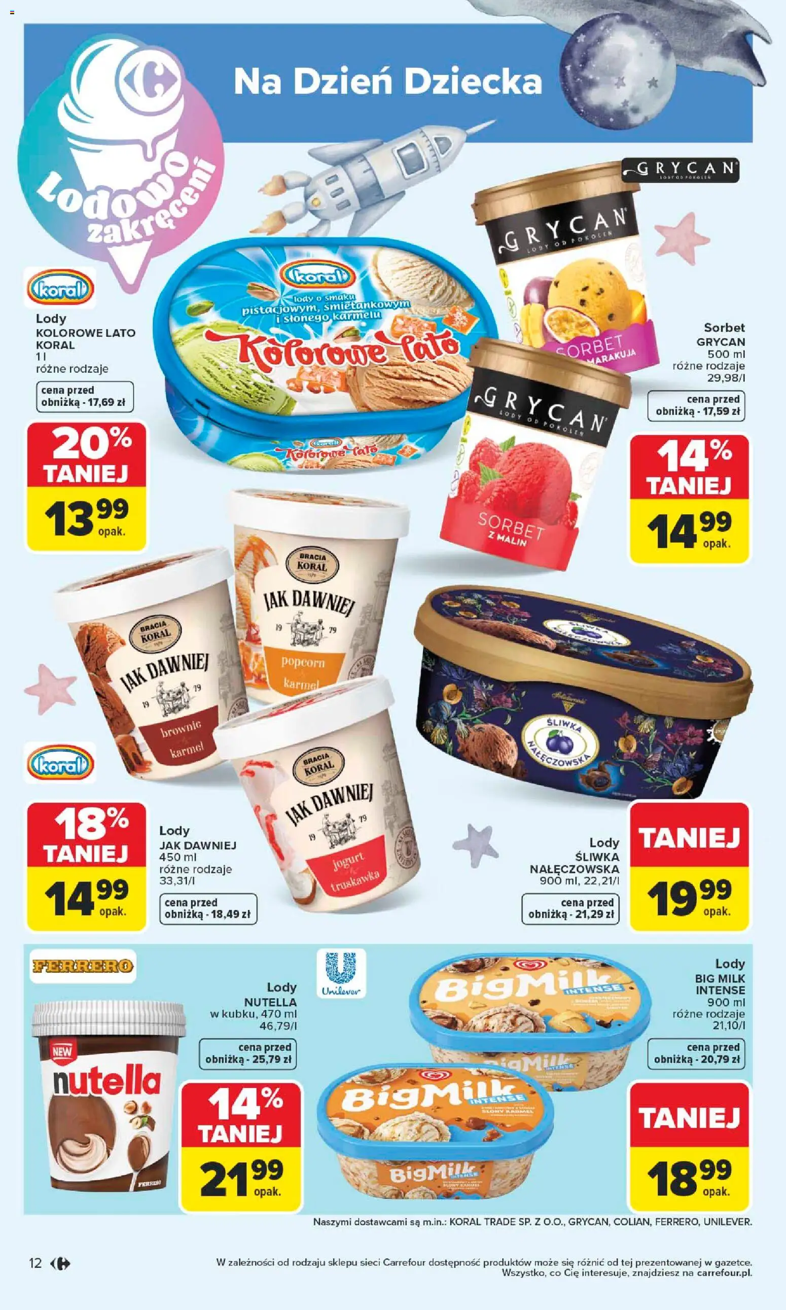 Carrefour gazetka od 25.05.2026 | Strona: 14 | Produkty: Big Milk, Sorbet, Popcorn, Lody
