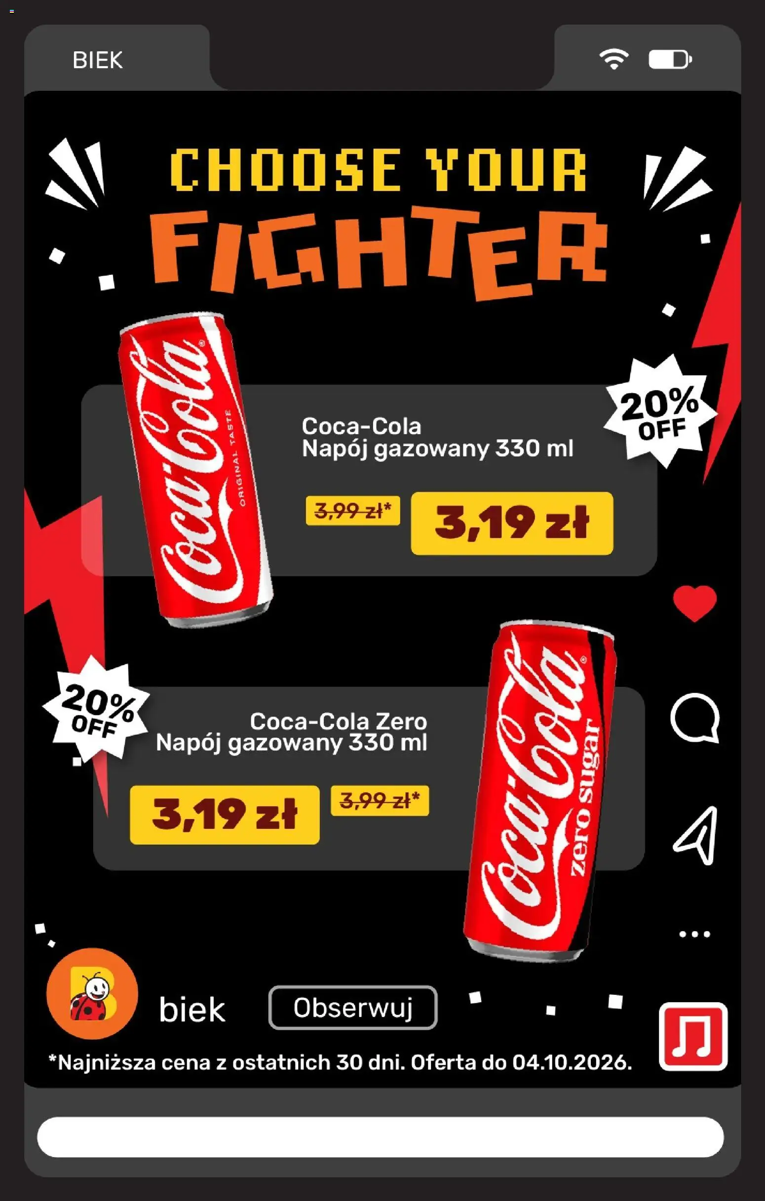 Biedronka Polsko leták - BIEK od 02.10.2026 | Strana: 17 | Produkty: Coca cola, Cola