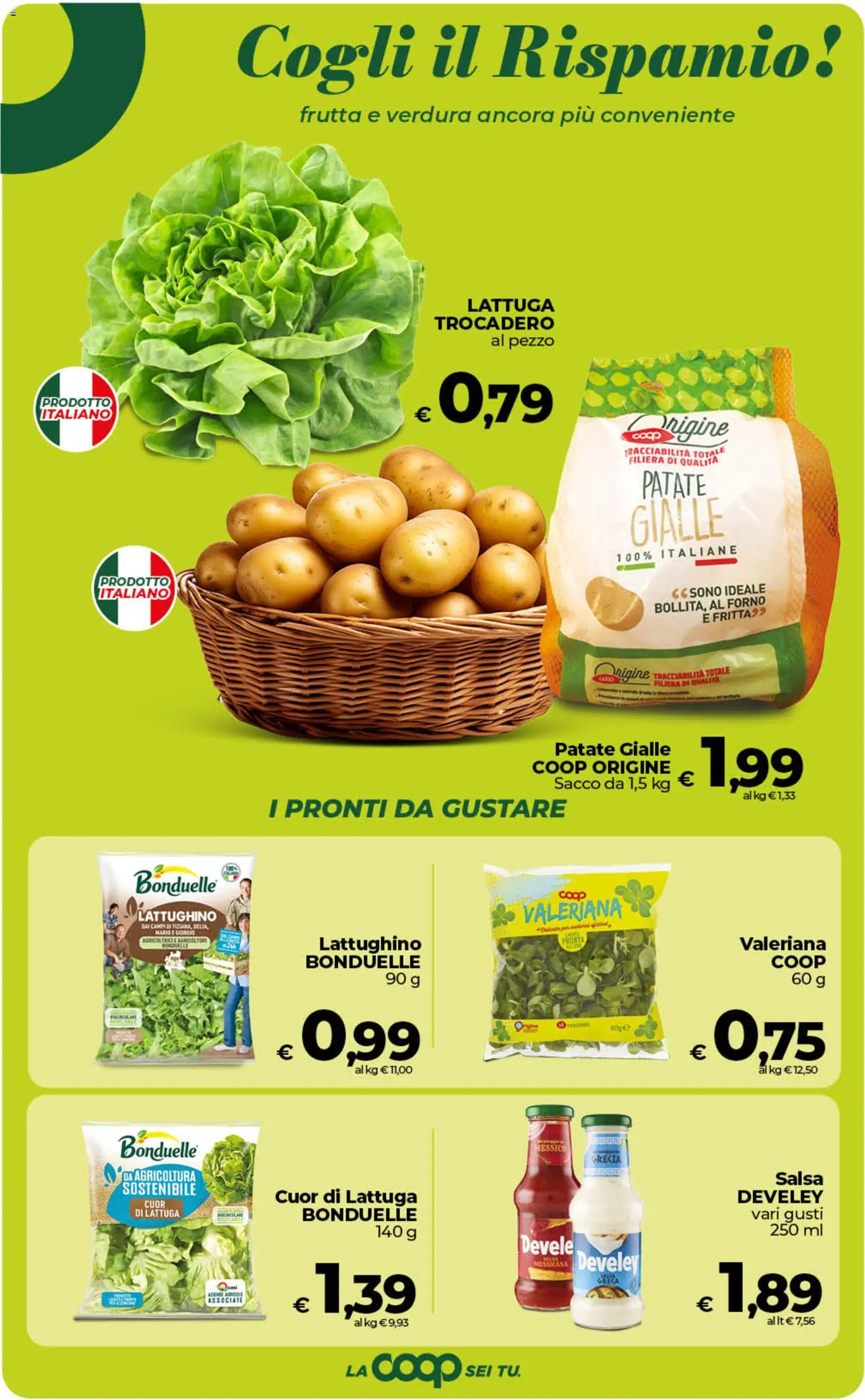 Volantino COOP del 21/08/2026 | Pagina: 21 | Prodotti: Valeriana, Patate, Frutta, Salsa