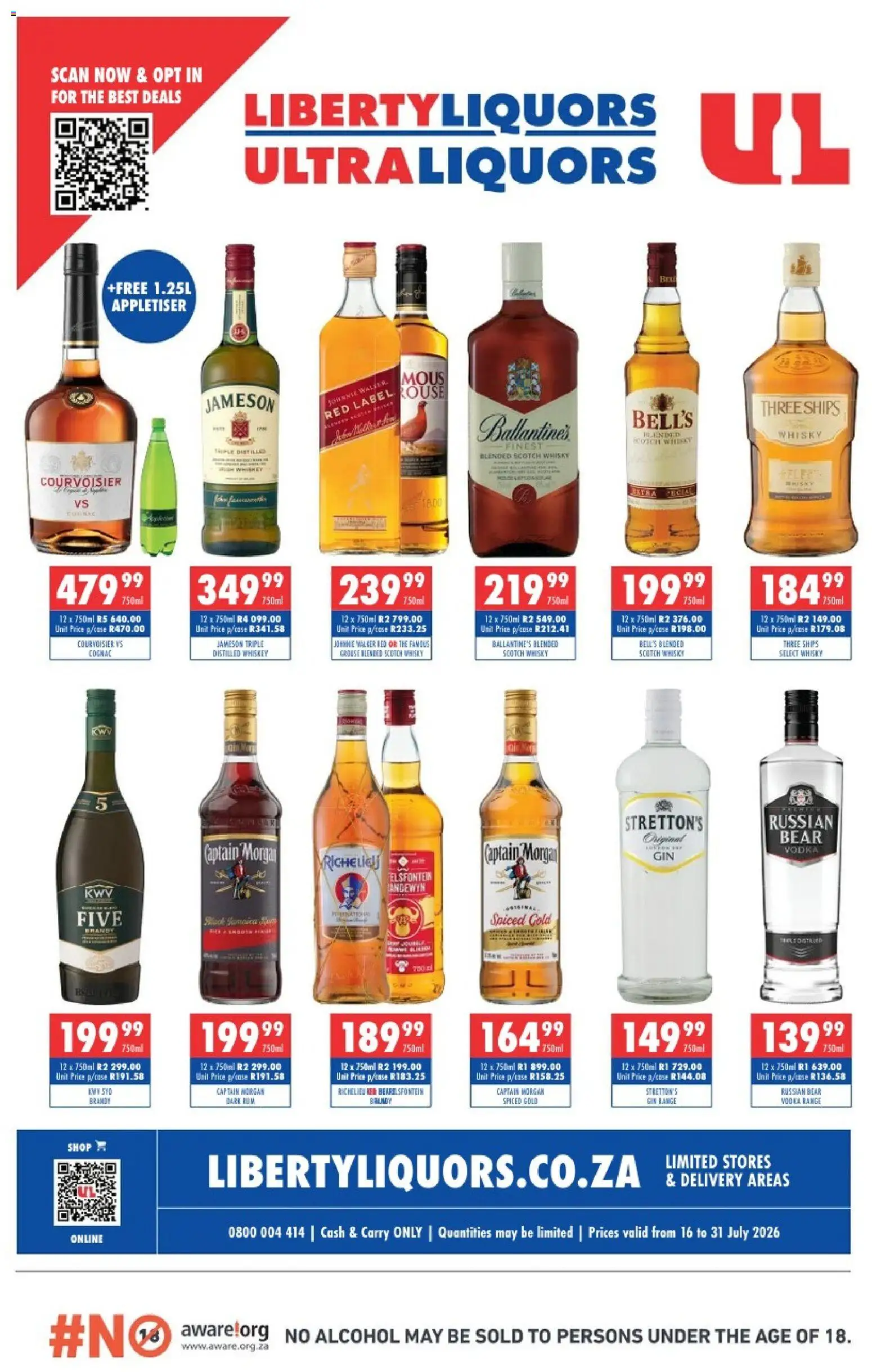 New Ultra Liquors catalogue – valid from 16/07/2026 | Page: 1 | Products: Rum, Gin, Vodka, Whiskey