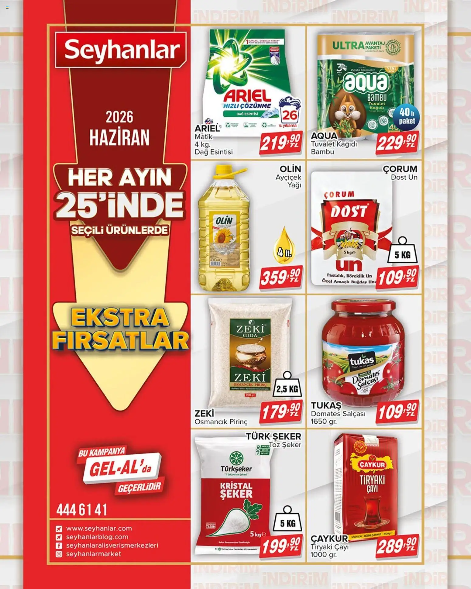 Seyhanlar Market Katalog - 25 Haziran 2026 tarihinden itibaren geçerlidir | Sayfa: 7 | Ürünler: Tuvalet, Domates, Pirinç, Şeker
