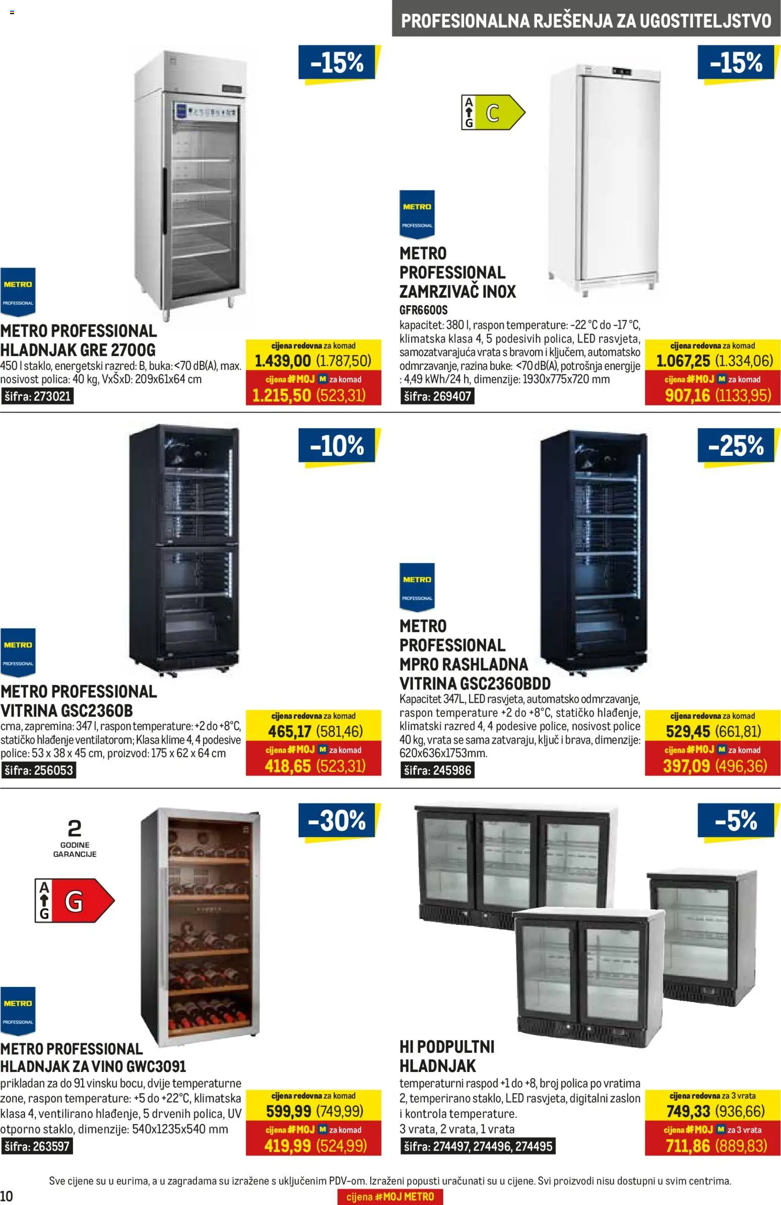 Metro katalog | vrijedi od 01.07.2026 | Stranica: 10 | Proizvodi: Polica, Vitrina, Hladnjak, Zamrzivač