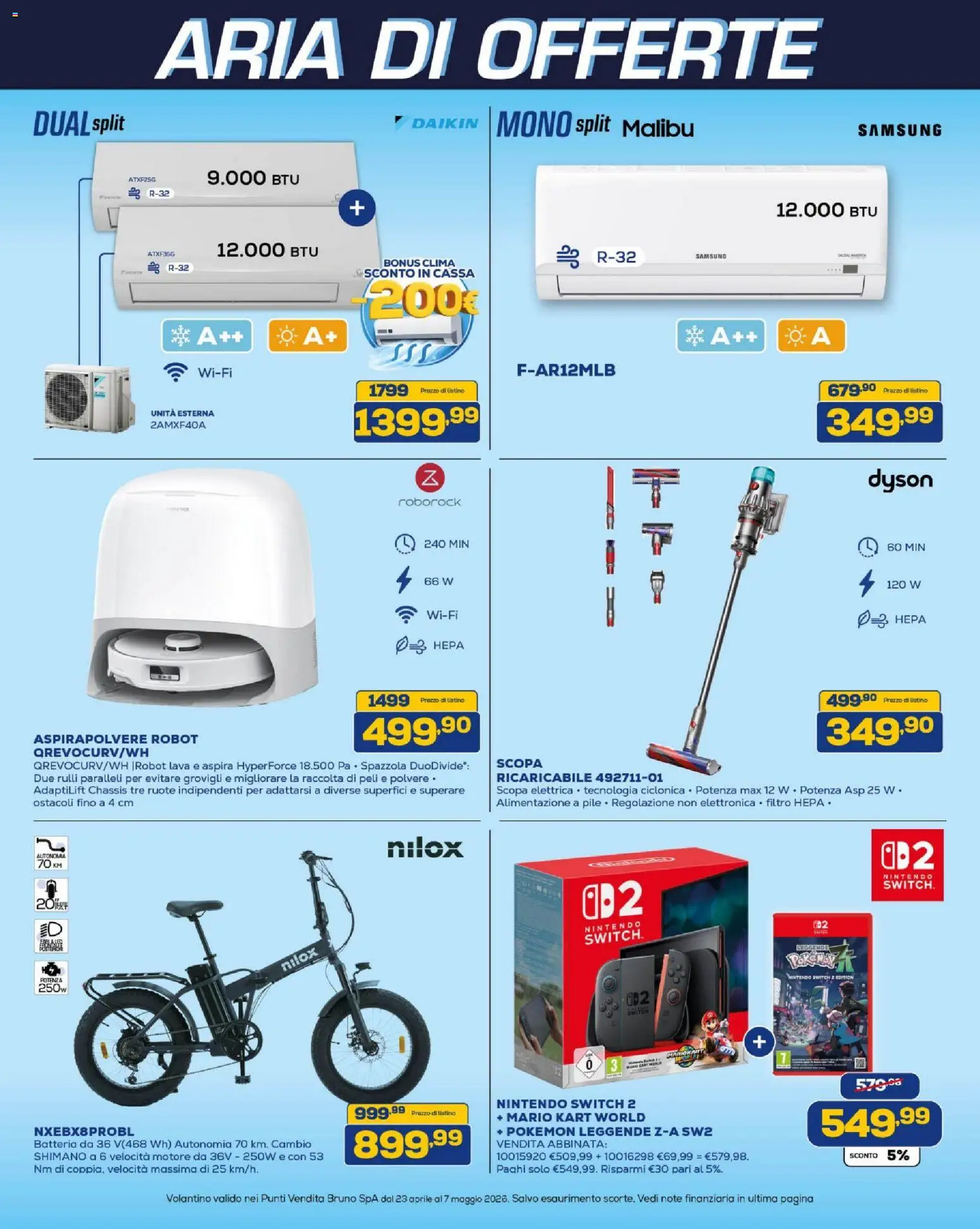 Volantino BRUNO del 23.04.2026 | Pagina: 2 | Prodotti: Pile, Dyson, Batteria, Samsung