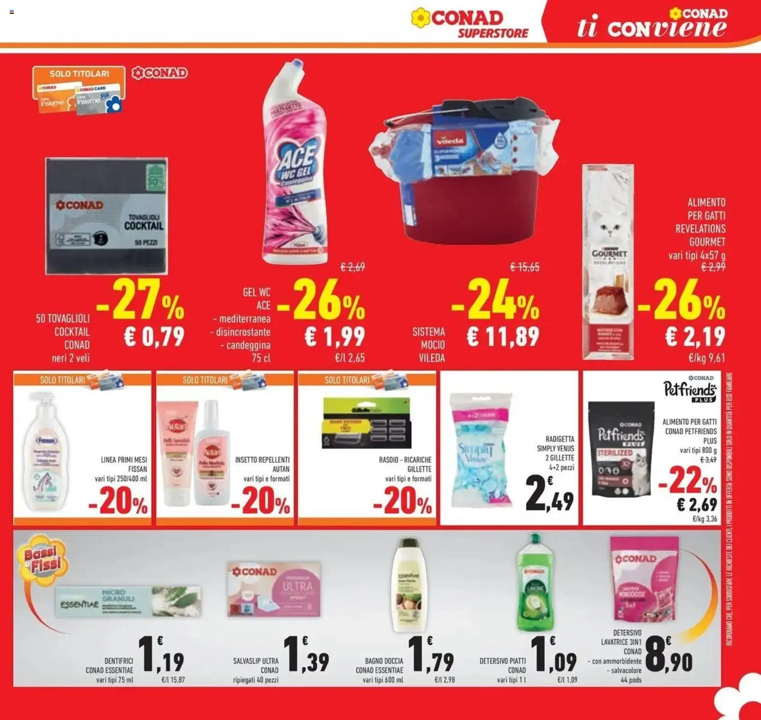 Volantino Conad del 14/07/2026 | Pagina: 33 | Prodotti: Ammorbidente, Piatti, Lavatrice, Gel detergente