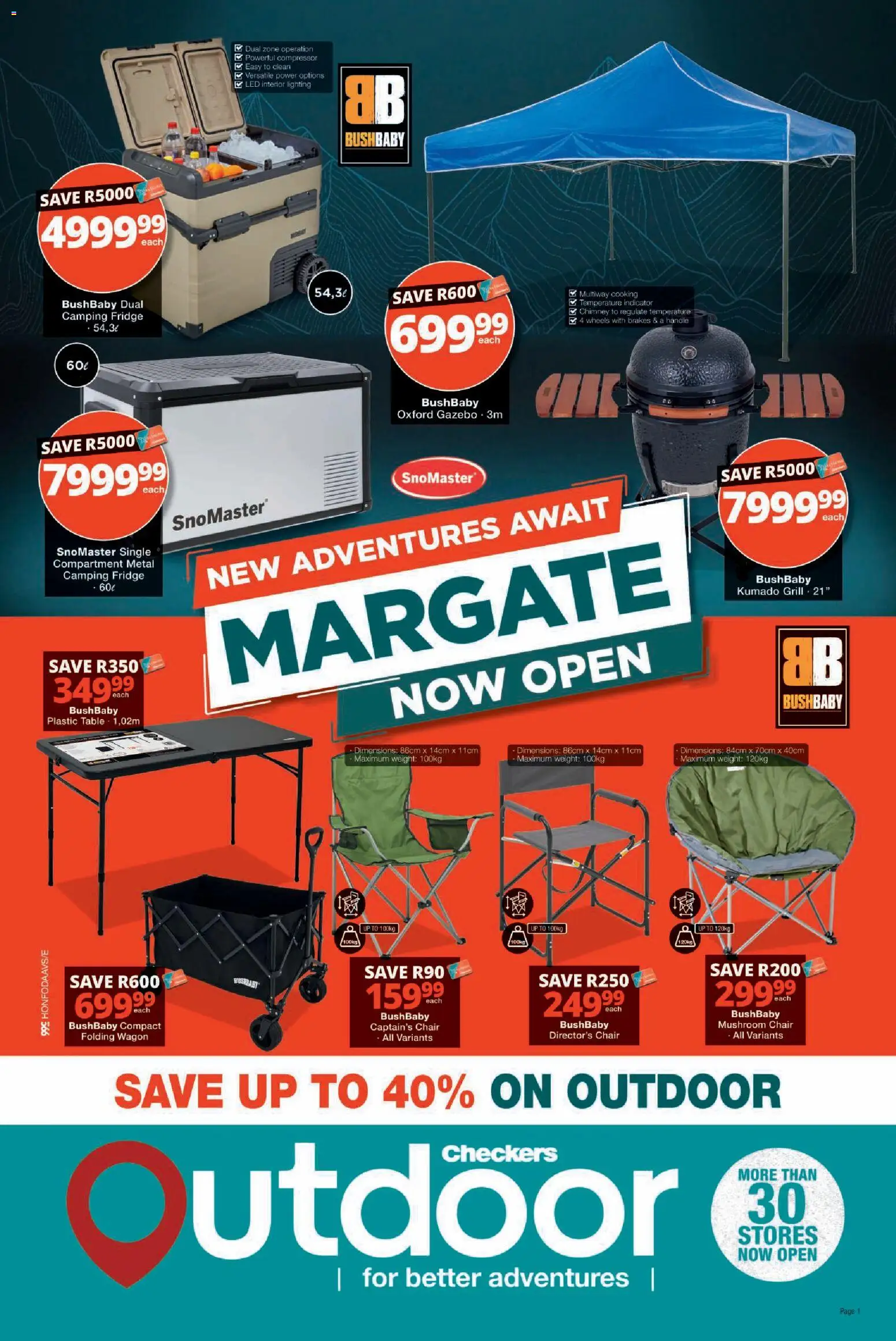 New Checkers catalogue – valid from 08/10/2026 | Page: 1 | Products: Grill, Table, Chair, Fridge