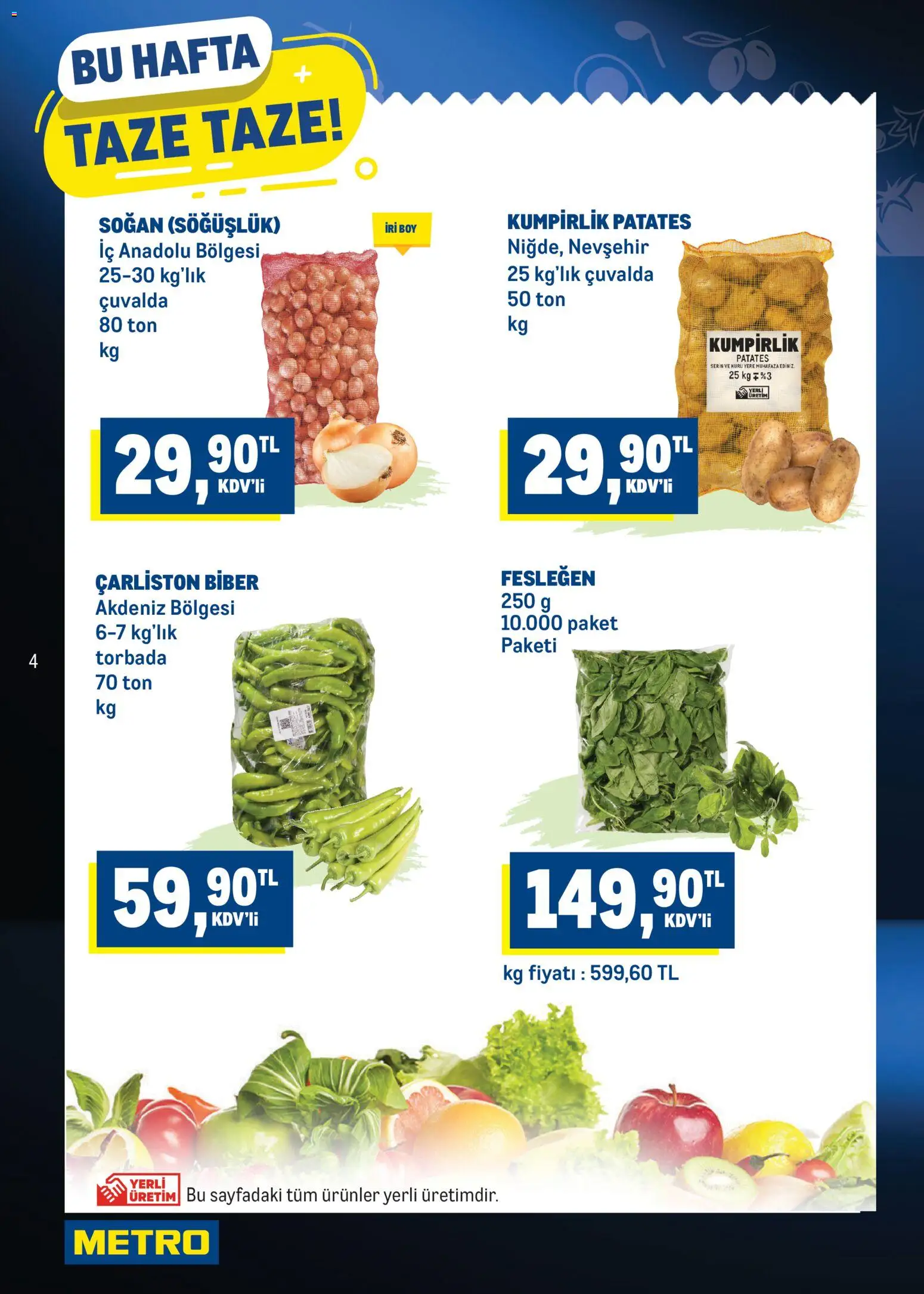 Metro - Katalog - 30 Eylül 2026 tarihinden itibaren geçerlidir | Sayfa: 4 | Ürünler: Fesleğen, Taze soğan, Patates, Biber