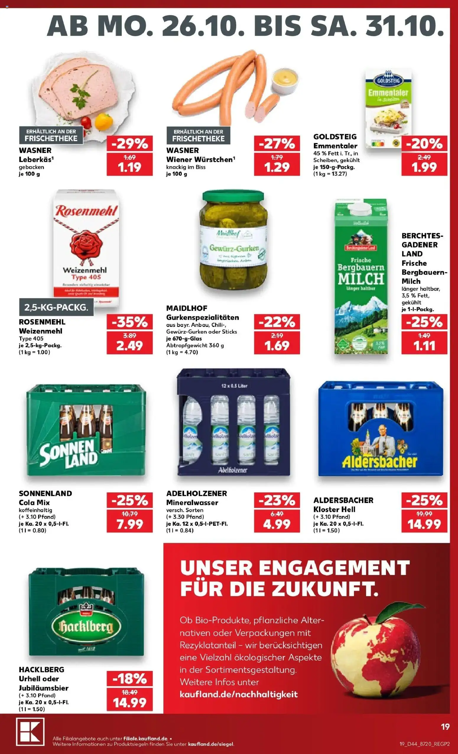 Prospekt Kaufland ab 26.10.2026 » Angebote Online zum Blättern | Seite: 23 | Produkte: Cola, Milch, Adelholzener, Weizenmehl