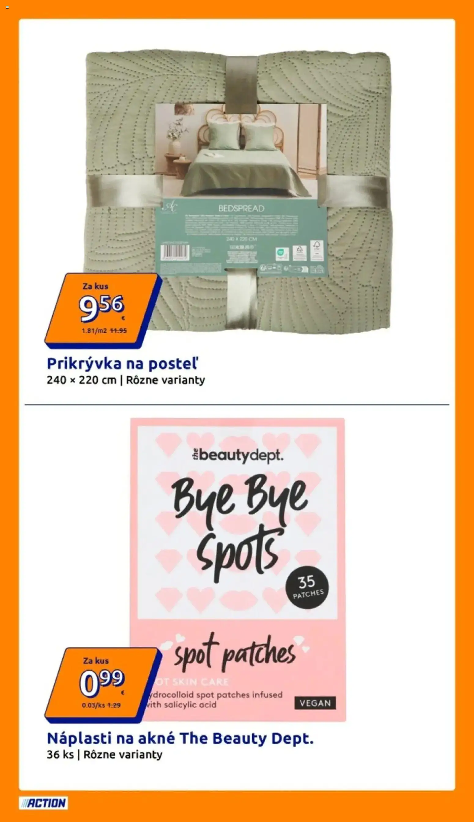 Nové Action akcie – leták je platný od 01.07.2026 | Strana: 4 | Produkty: Posteľ, Prikrývka
