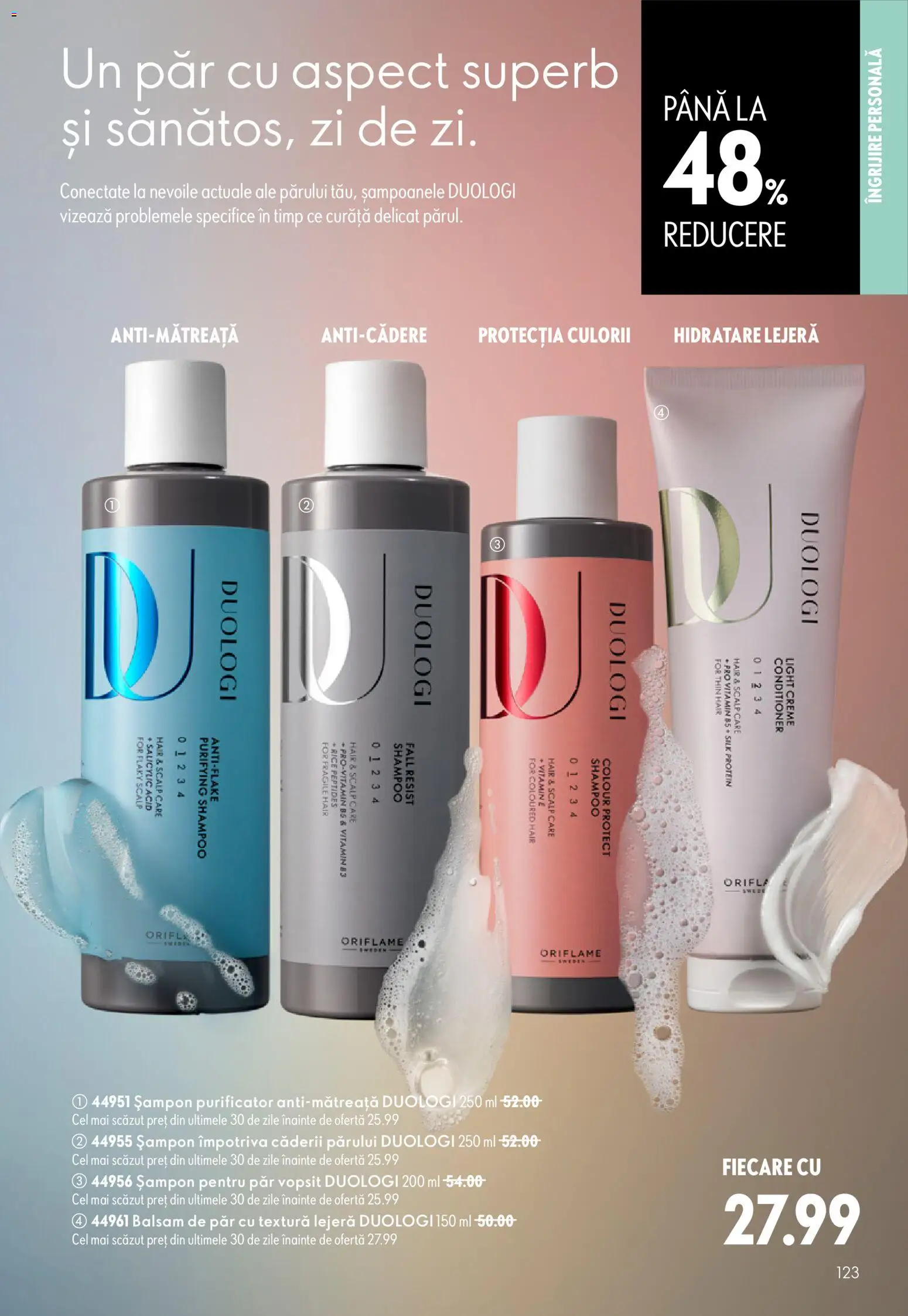 Noul catalog Oriflame – valabil de la 29.07.2026 | Pagină: 123 | Produse: Șampon, Balsam, Balsam de păr