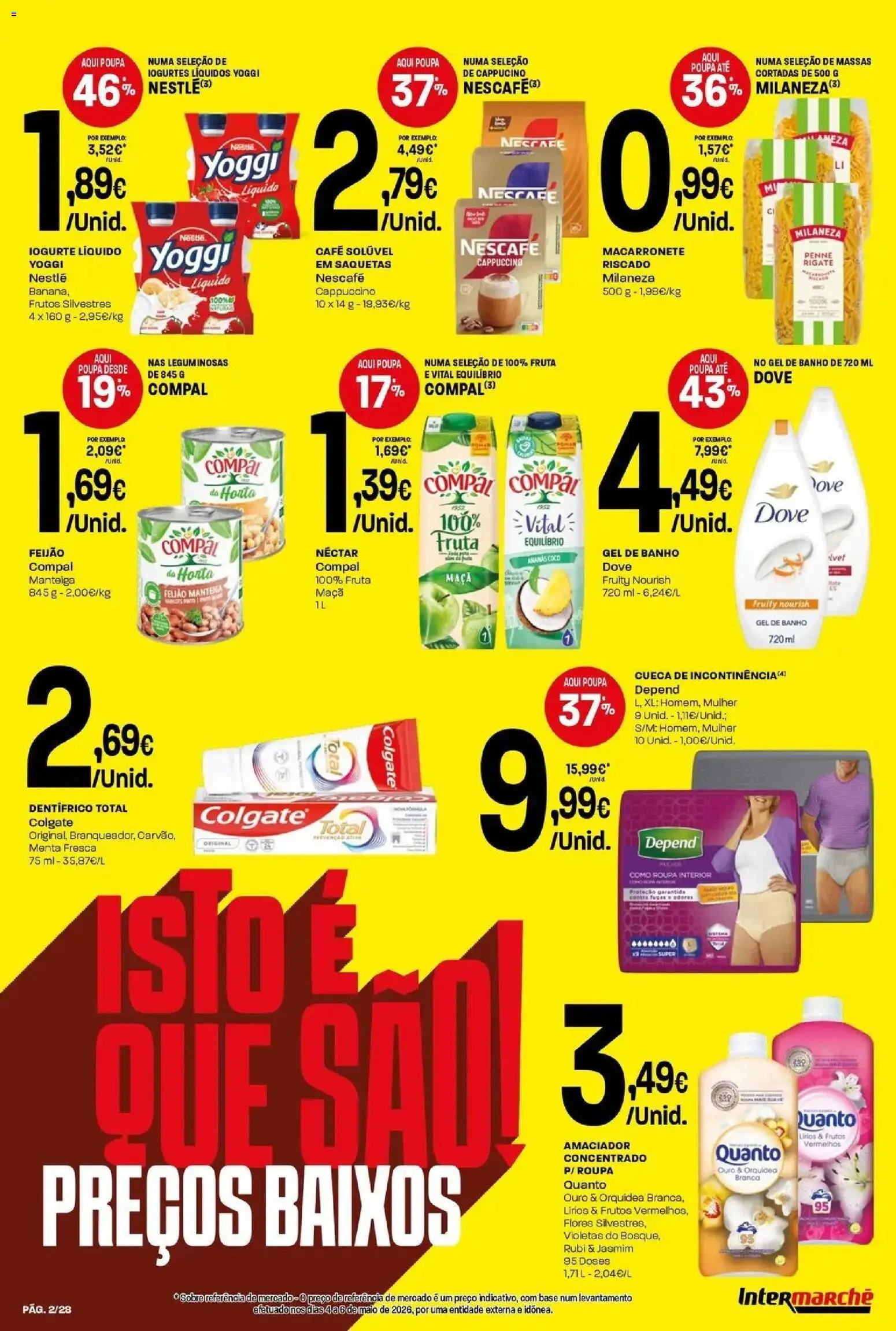 Intermarché - Isto é que são preços BAIXOS │ válido de 04/06/2026 | Página: 2 | Produtos: Café solúvel, Gel de banho, Maça, Iogurte liquido
