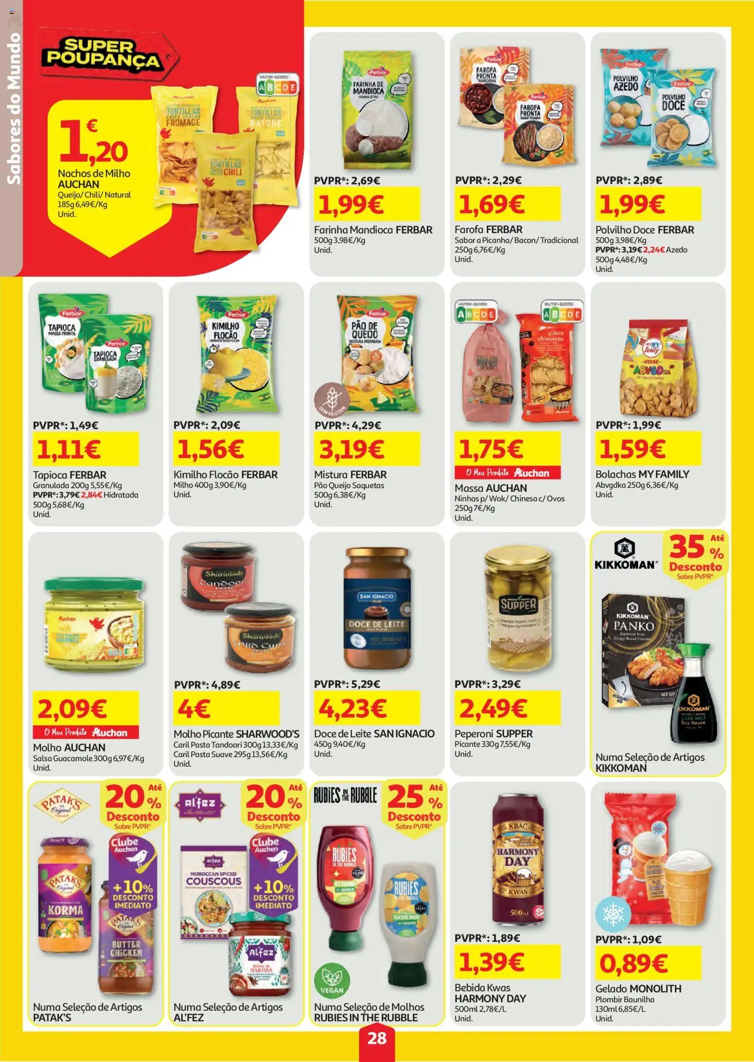 Auchan folheto │ válido de 06/08/2026 | Página: 28 | Produtos: Tapioca, Gelado, Ovos, Massa