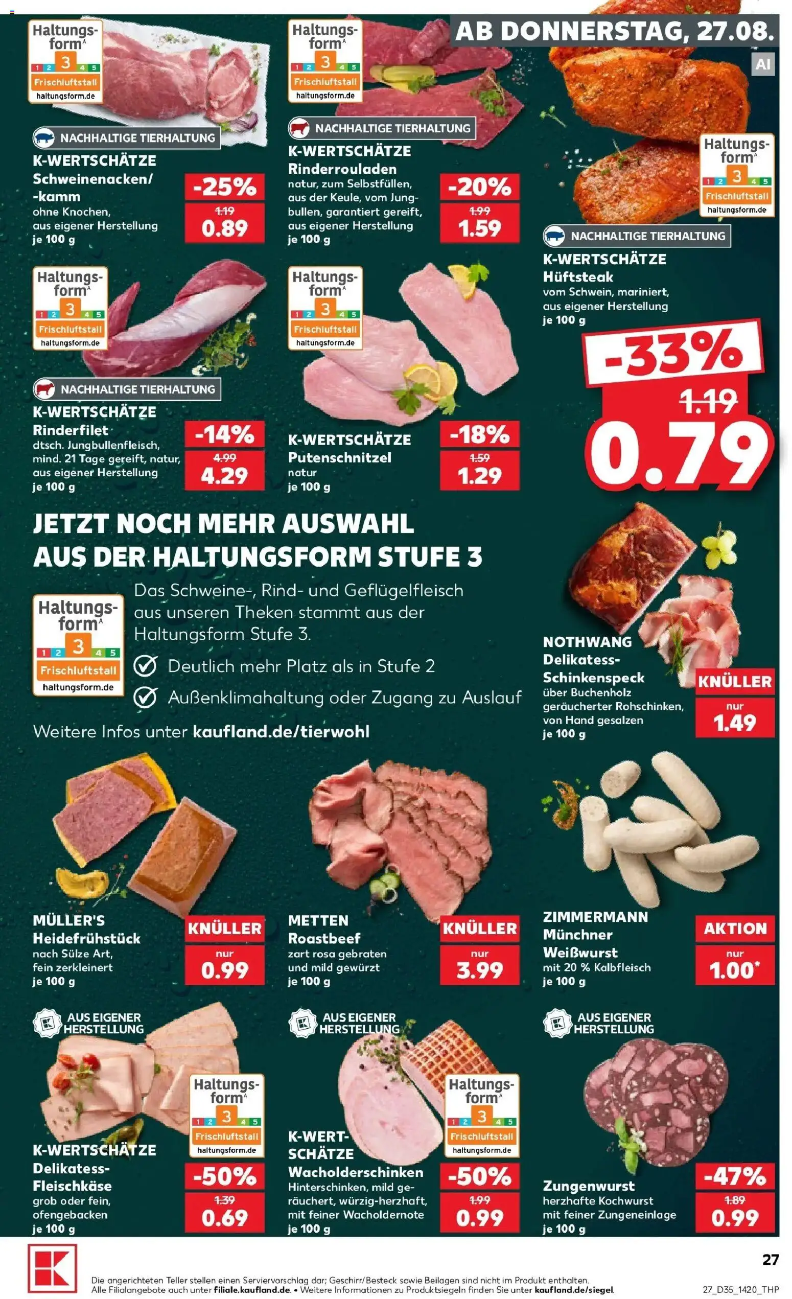 Prospekt Kaufland ab 24.08.2026 » Angebote Online zum Blättern | Seite: 38 | Produkte: Beilagen, Rinderfilet, Weißwurst, Roastbeef