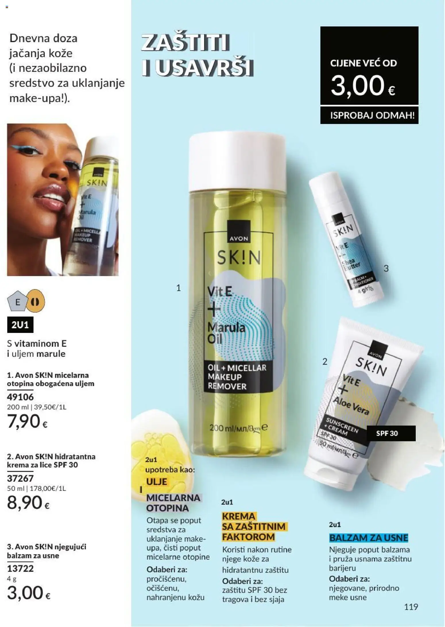 Avon katalog | vrijedi od 30.06.2026 | Stranica: 119 | Proizvodi: Krema za lice, Balzam za usne, Ulje, Krema