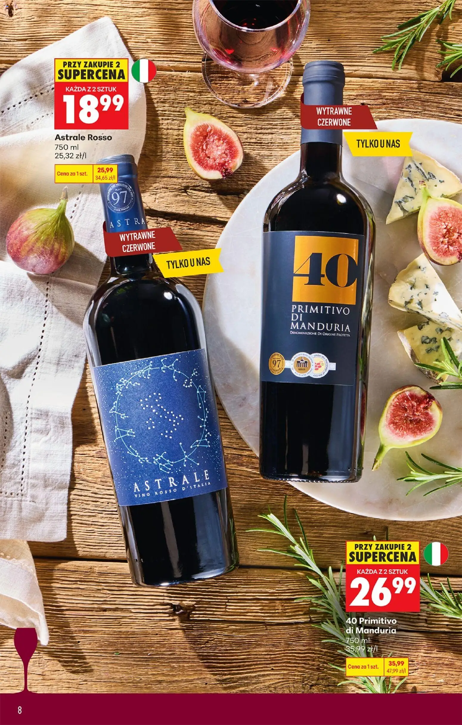 Biedronka Polsko leták - Czas na toast od 20.04.2026 | Strana: 8 | Produkty: Víno, Primitivo Di Manduria, Primitivo