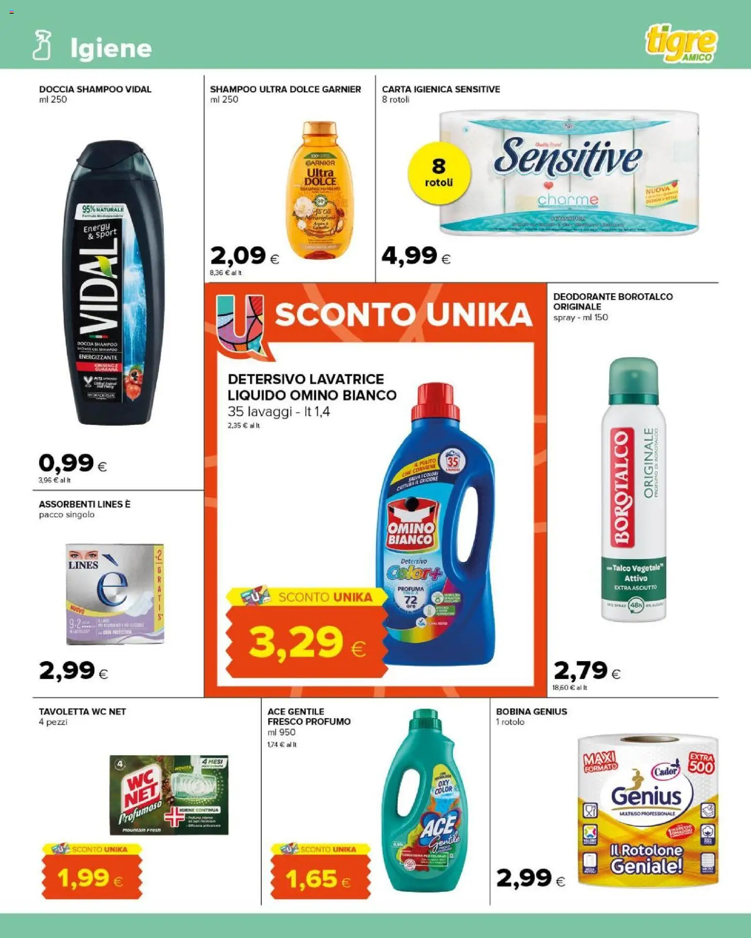 Volantino Tigre del 14/10/2026 | Pagina: 11 | Prodotti: Shampoo, Assorbenti, WC, Doccia