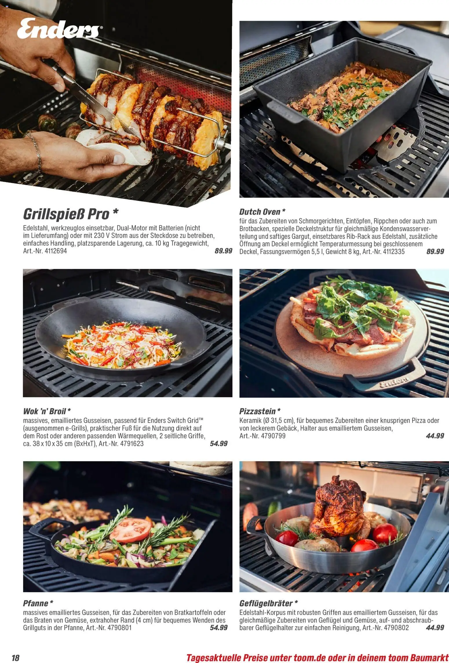 Toom Baumarkt  Grills & Zubehör 2026 – gültig ab 14.02.2026 | Seite: 18 | Produkte: Batterien, Steckdose, Pizza, Wok