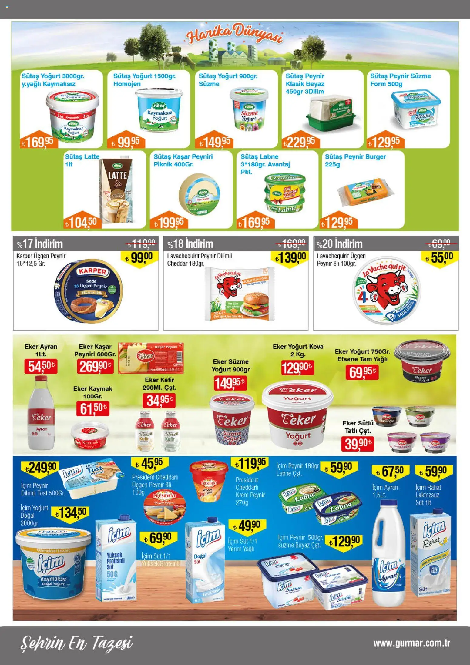 Gürmar Katalog - 15.04.2026 tarihinden itibaren geçerlidir | Sayfa: 5 | Ürünler: Kefir, Krem, Peynir, Şeker