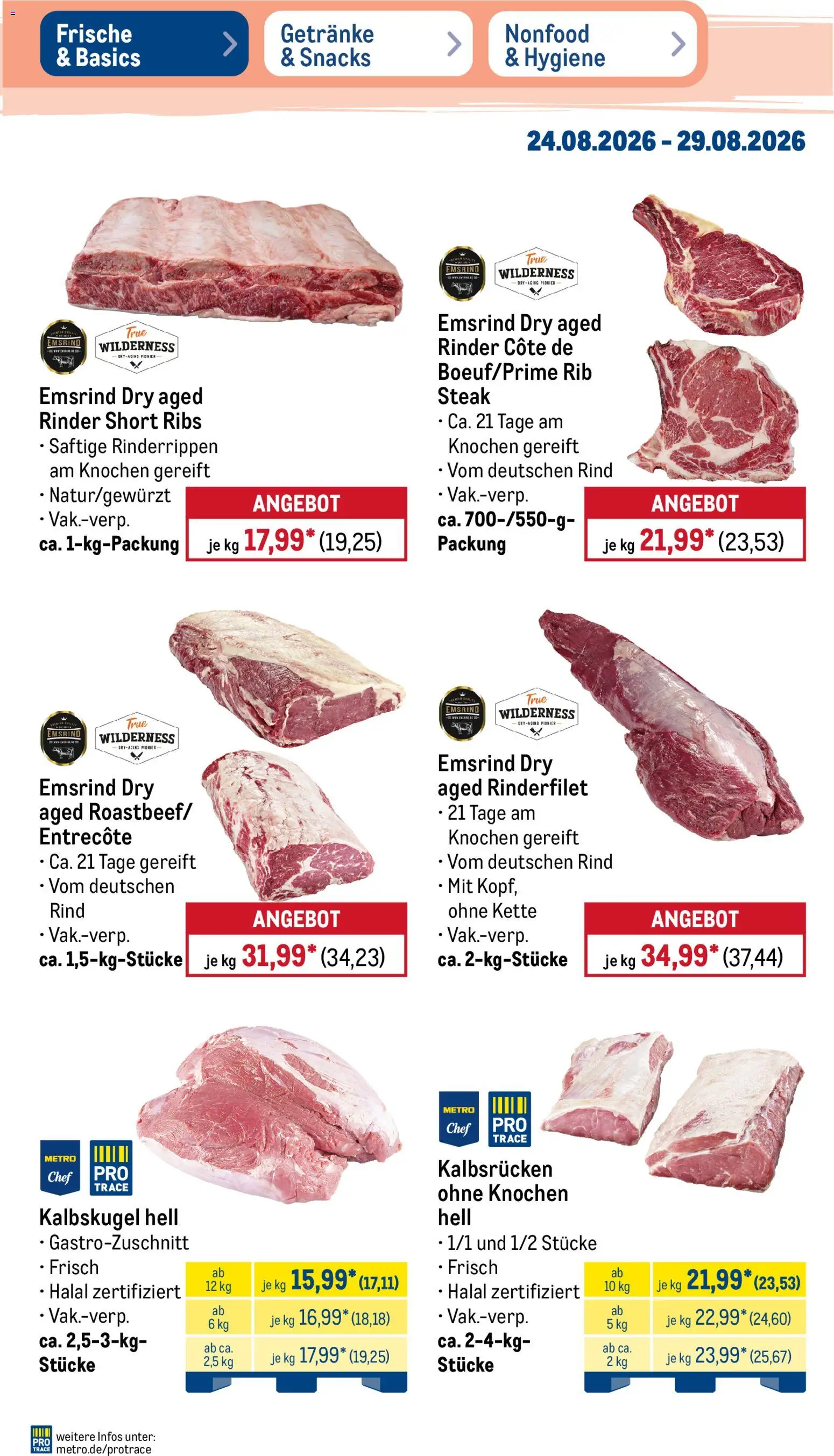 Metro NonFood-Angebote – gültig ab 24.08.2026 | Seite: 32 | Produkte: Rinderfilet, Entrecote, Steak