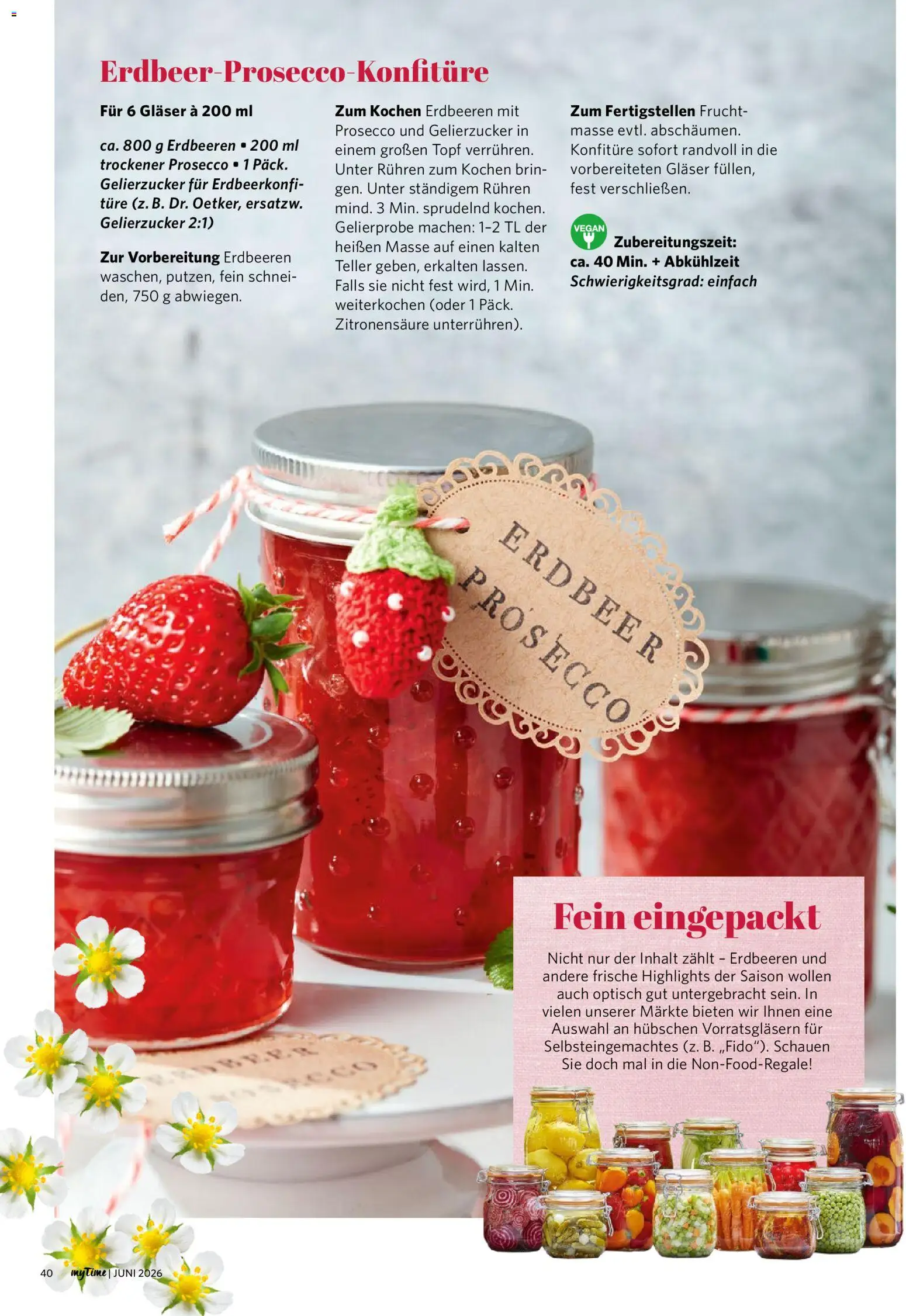 Combi myTime Juni 2026 – gültig ab 01.06.2026 | Seite: 40 | Produkte: Gelierzucker, Prosecco, Erdbeeren