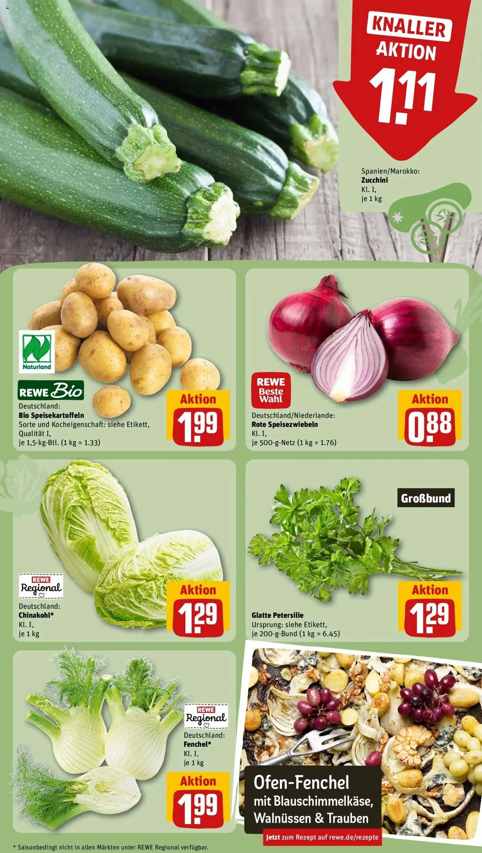 REWE Prospekt ab 26.10.2026 zum Blättern » Angebote | Seite: 4 | Produkte: Trauben, Petersilie, Zucchini