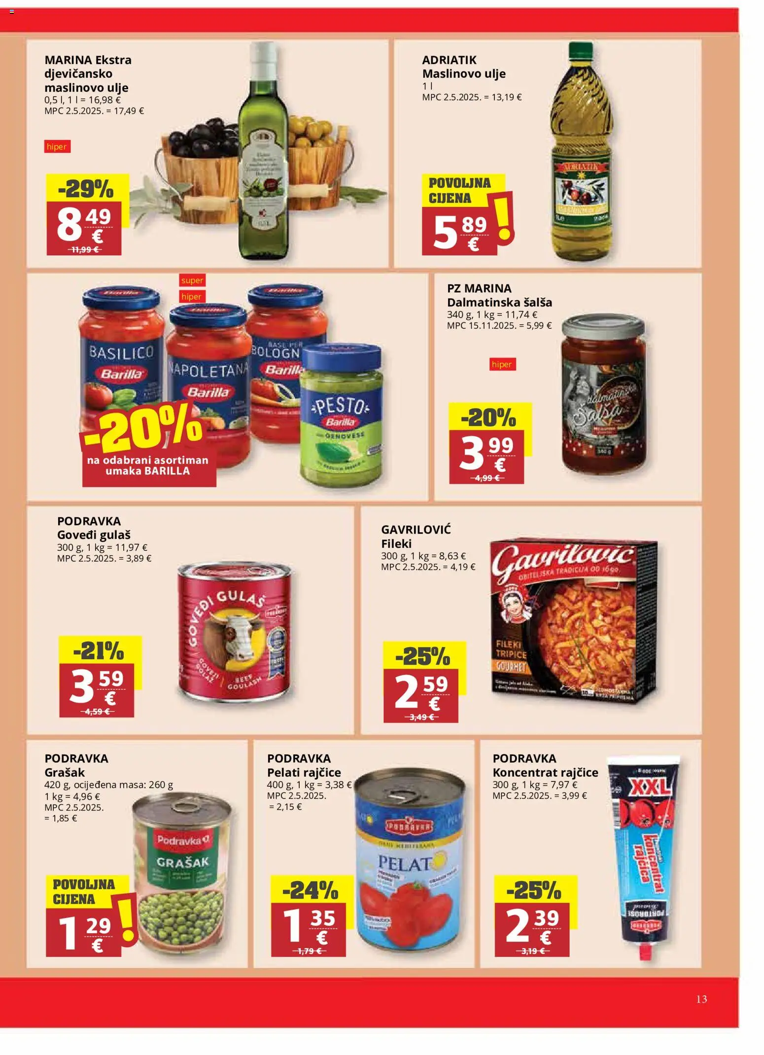 Ribola katalog | vrijedi od 17.06.2026 | Stranica: 13 | Proizvodi: Ulje, Podravka, Rajčice, Grašak