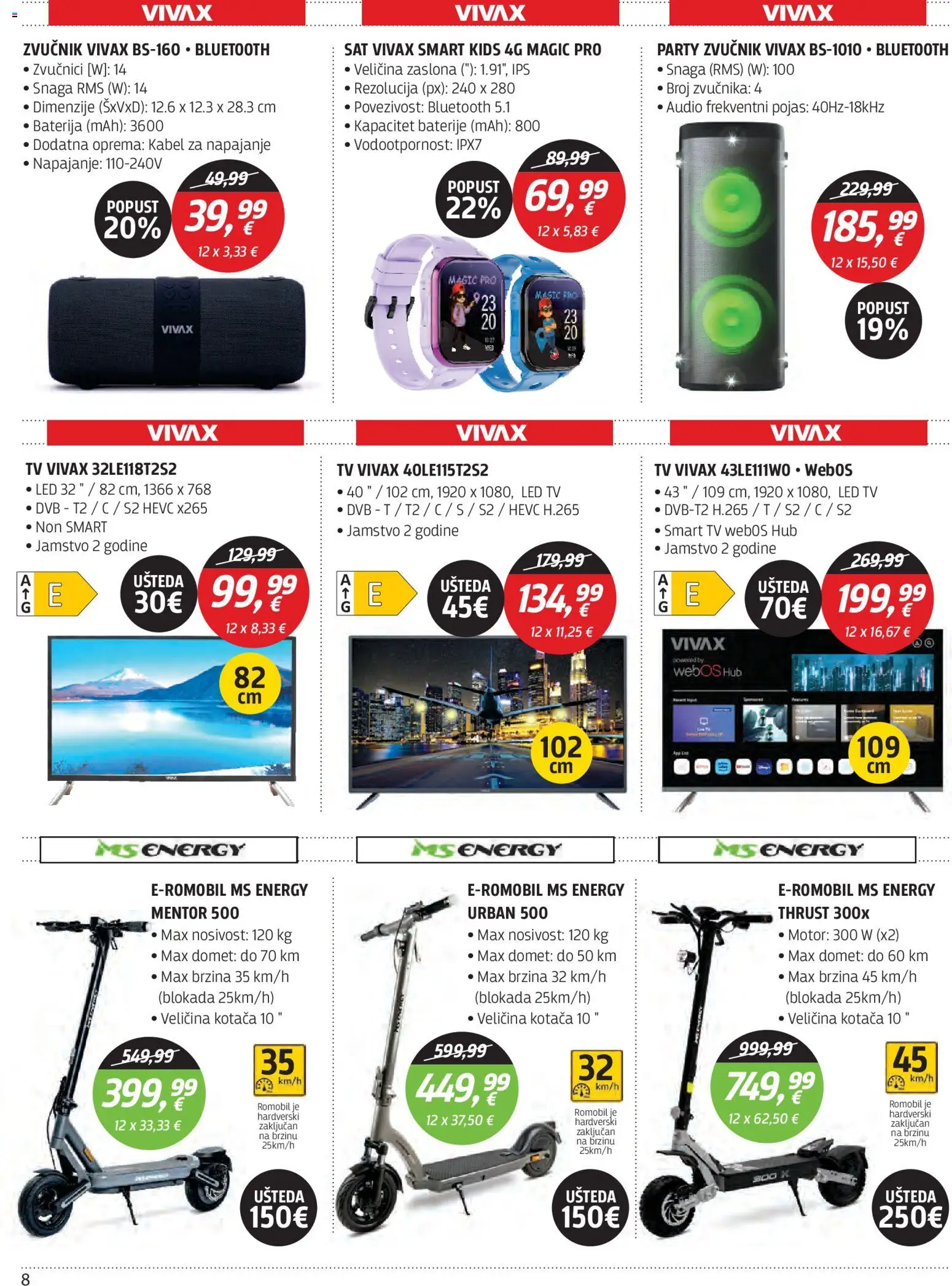Centar Tehnike katalog | vrijedi od 25.05.2026 | Stranica: 8 | Proizvodi: Sat, Tv, Audio, Zvučnik