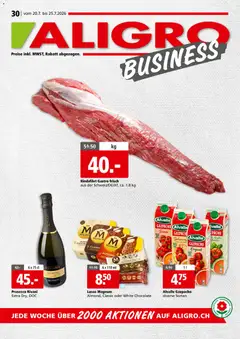 Aligro aktionen Business Chavannes, Matran, Genf, Sitten ab 20.07.2026 gültig