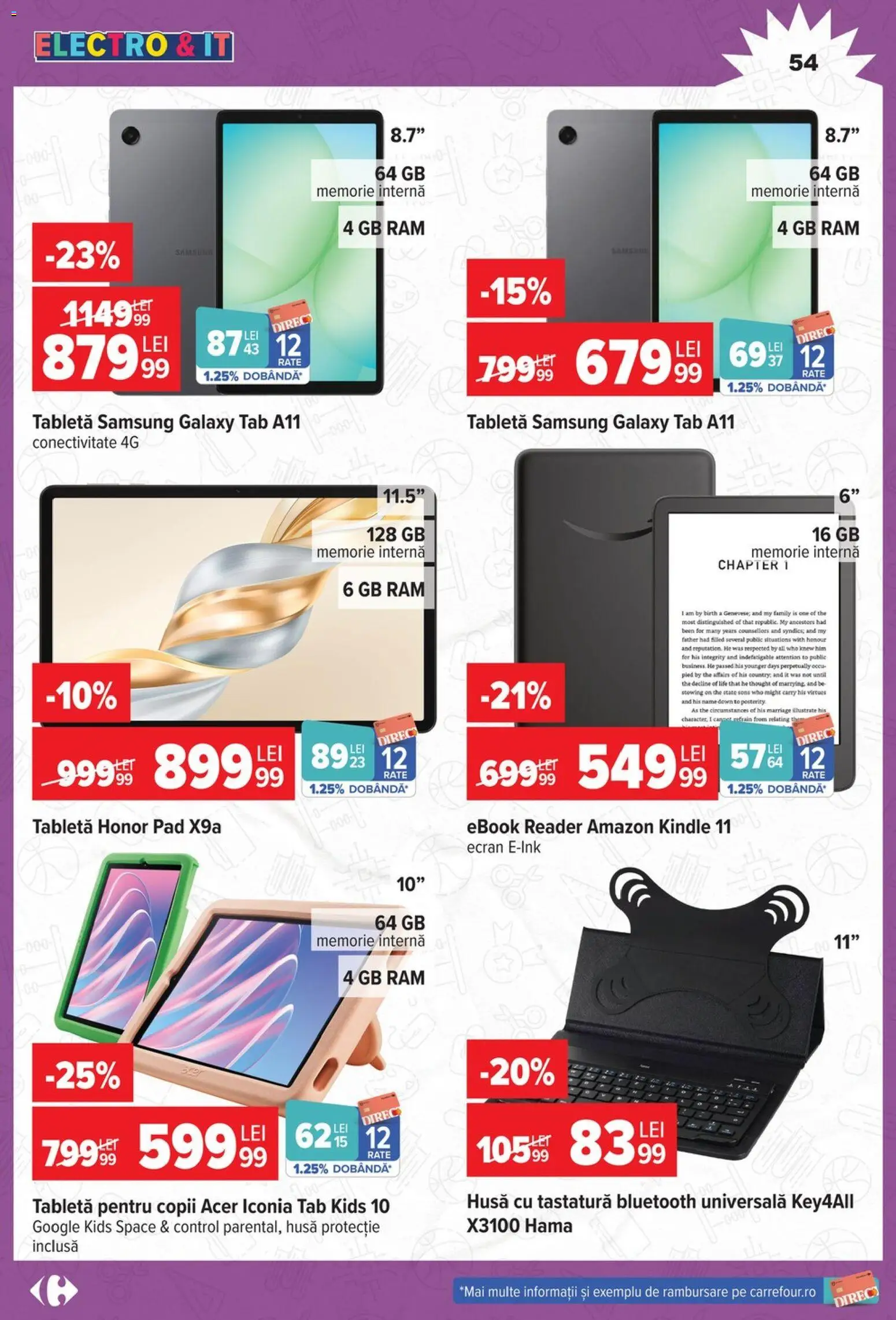 Noul catalog Carrefour – valabil de la 12.08.2026 | Pagină: 54 | Produse: Memorie, Tabletă, Tastatură