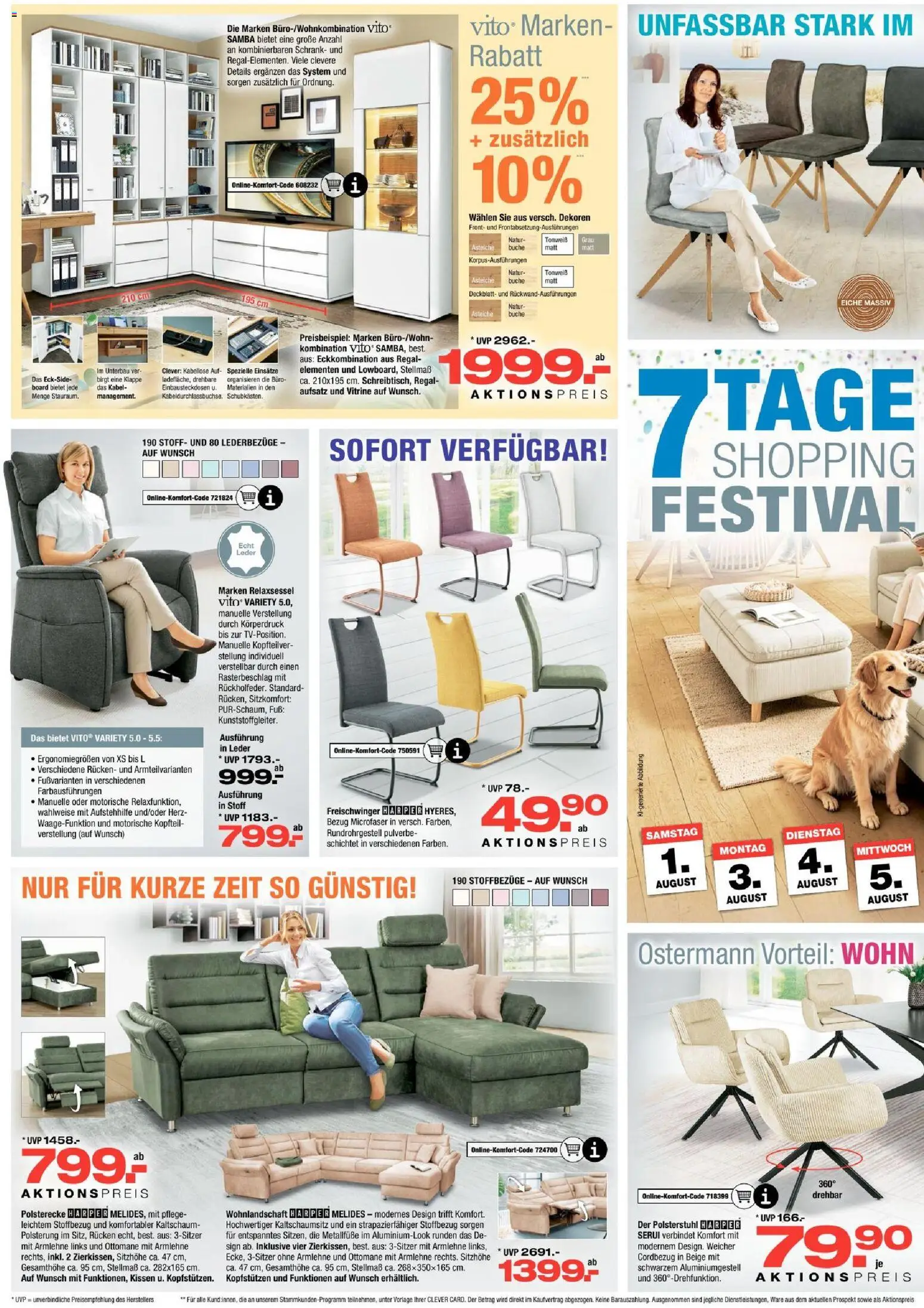 Ostermann Prospekt – gültig ab 01.08.2026 | Seite: 2 | Produkte: Kabel, Kissen, Vitrine, Regal