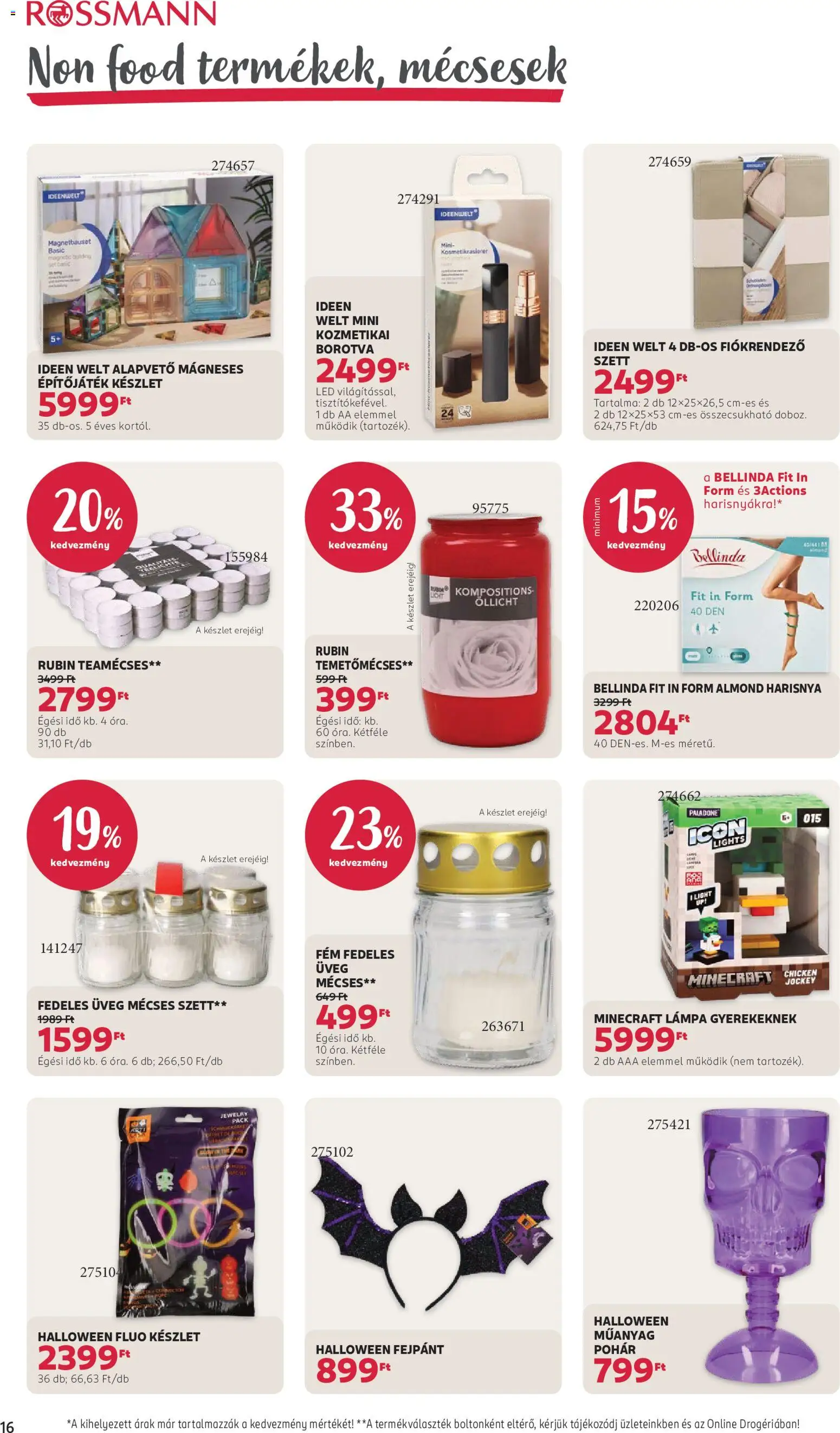 Rossmann akciós ujság - amely érvényes a következő dátumtól: 2026.09.21. | Oldal: 18 | Termékek: Harisnya, Borotva, Lámpa, Teamécses