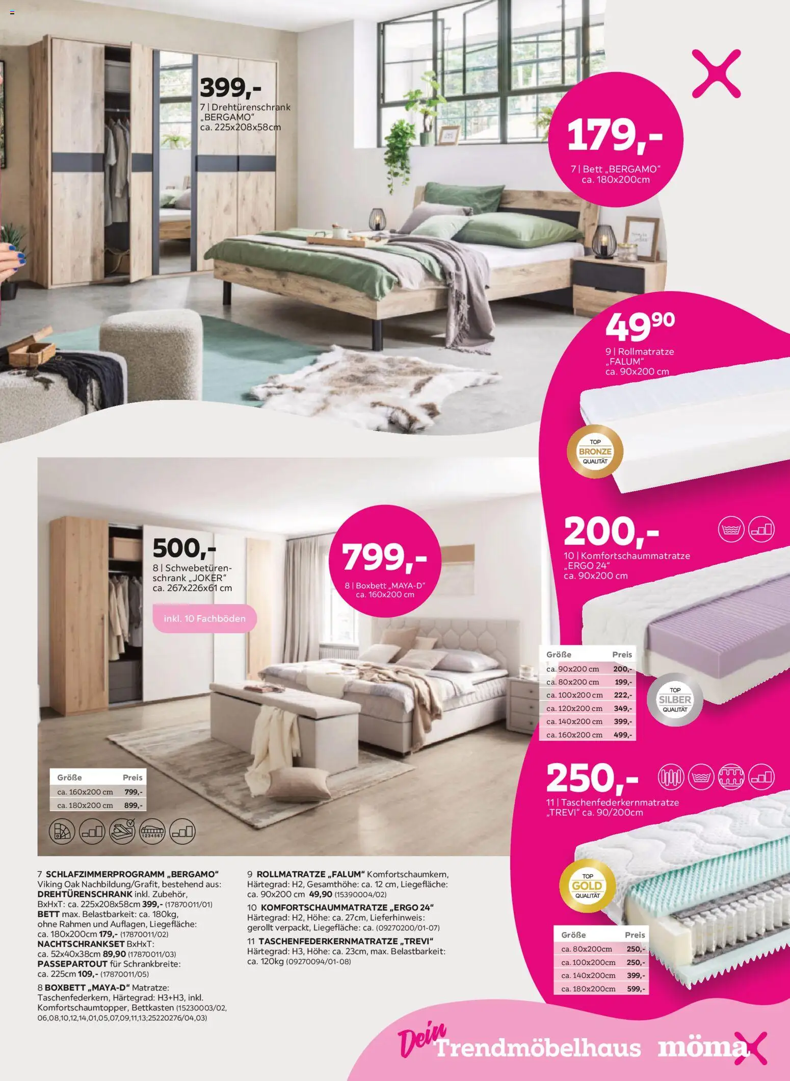 Mömax Prospekt – gültig ab 07.09.2026 | Seite: 3 | Produkte: Bett, Matratze, Drehtürenschrank, Schrank