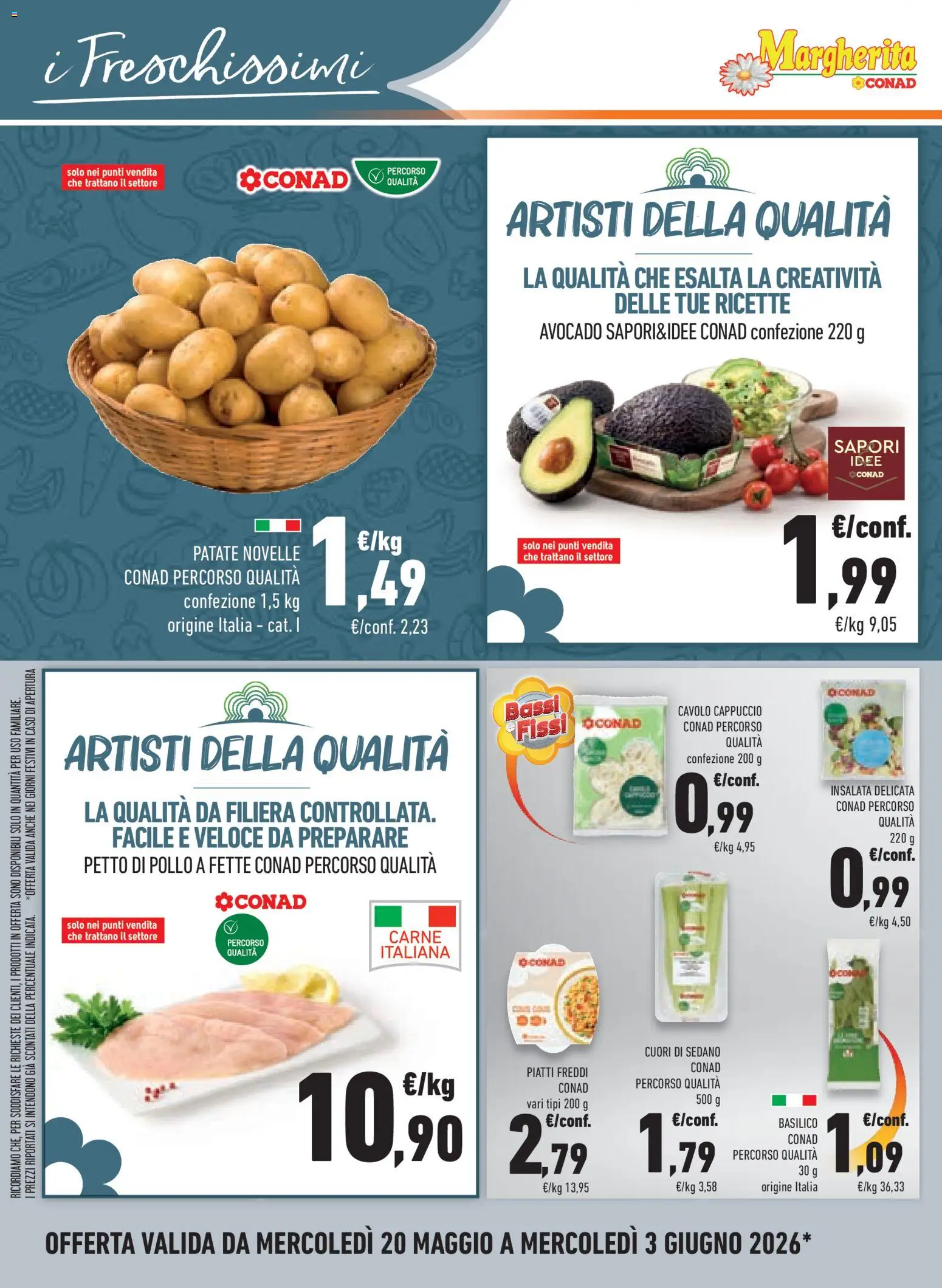 Volantino Conad del 20.05.2026 | Pagina: 16 | Prodotti: Petto di Pollo, Insalata, Avocado, Cavolo