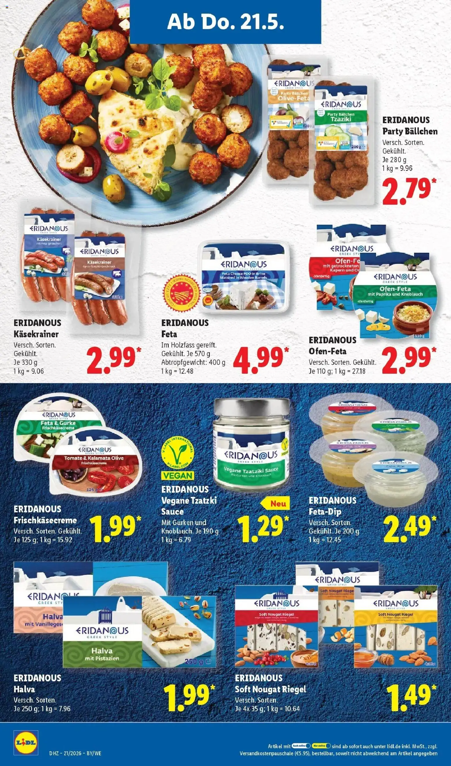 Lidl Prospekt Künzell – gültig ab 17.05.2026 | Seite: 58 | Produkte: Feta, Käsekrainer, Paprika, Knoblauch