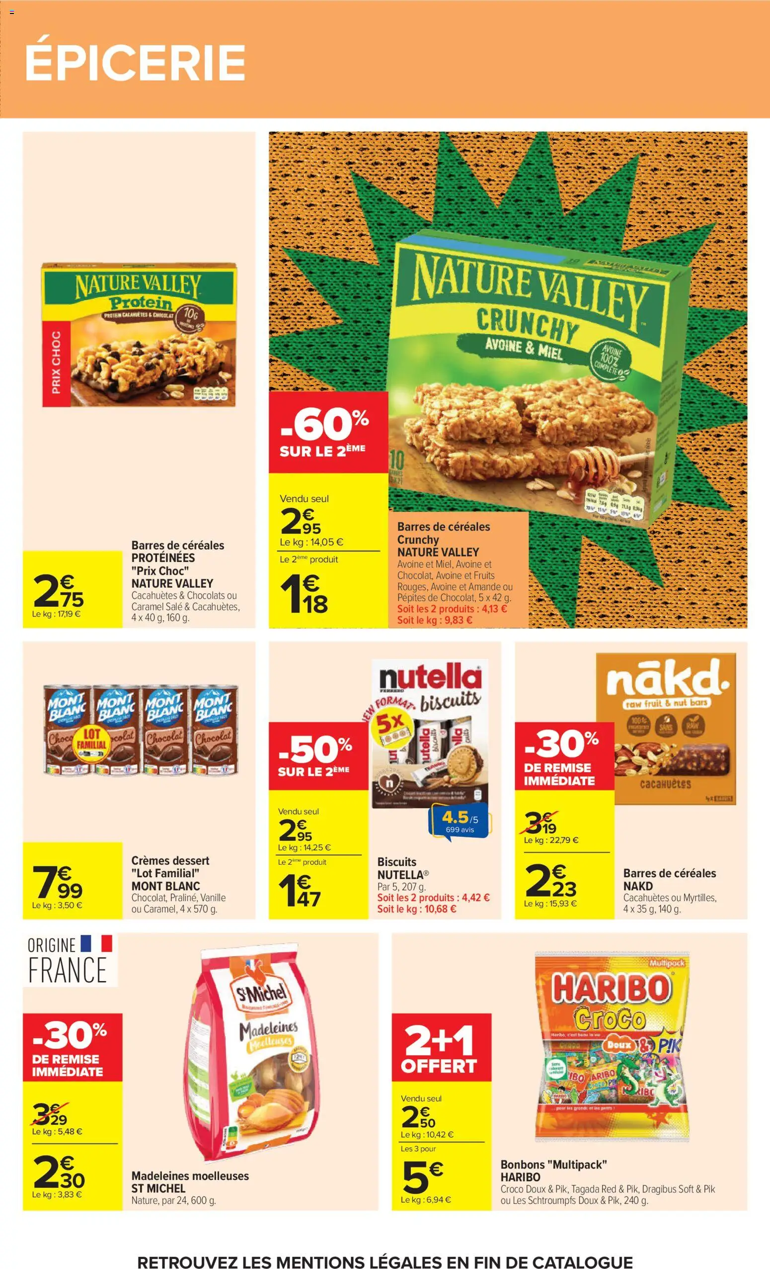 {H1} | Page: 41 | Produits: Amande, Nutella, Bonbons, Biscuits