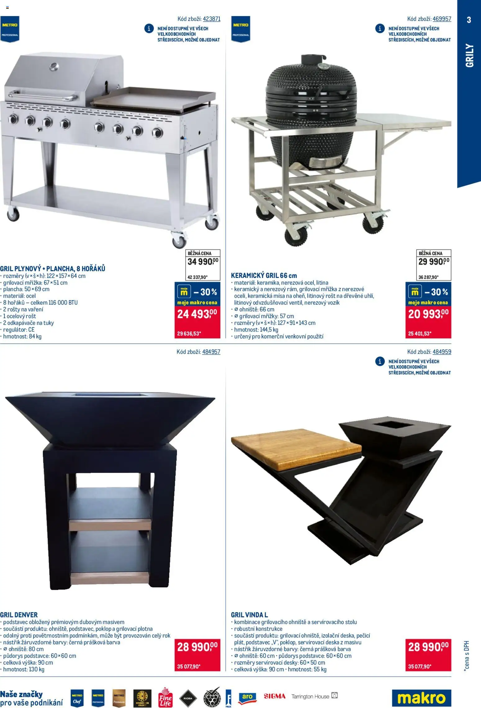 Makro leták - Venkovní vybavení 2 od 08.04.2026 | Strana: 3 | Produkty: Keramický gril, Rošt, Desky, Barvy