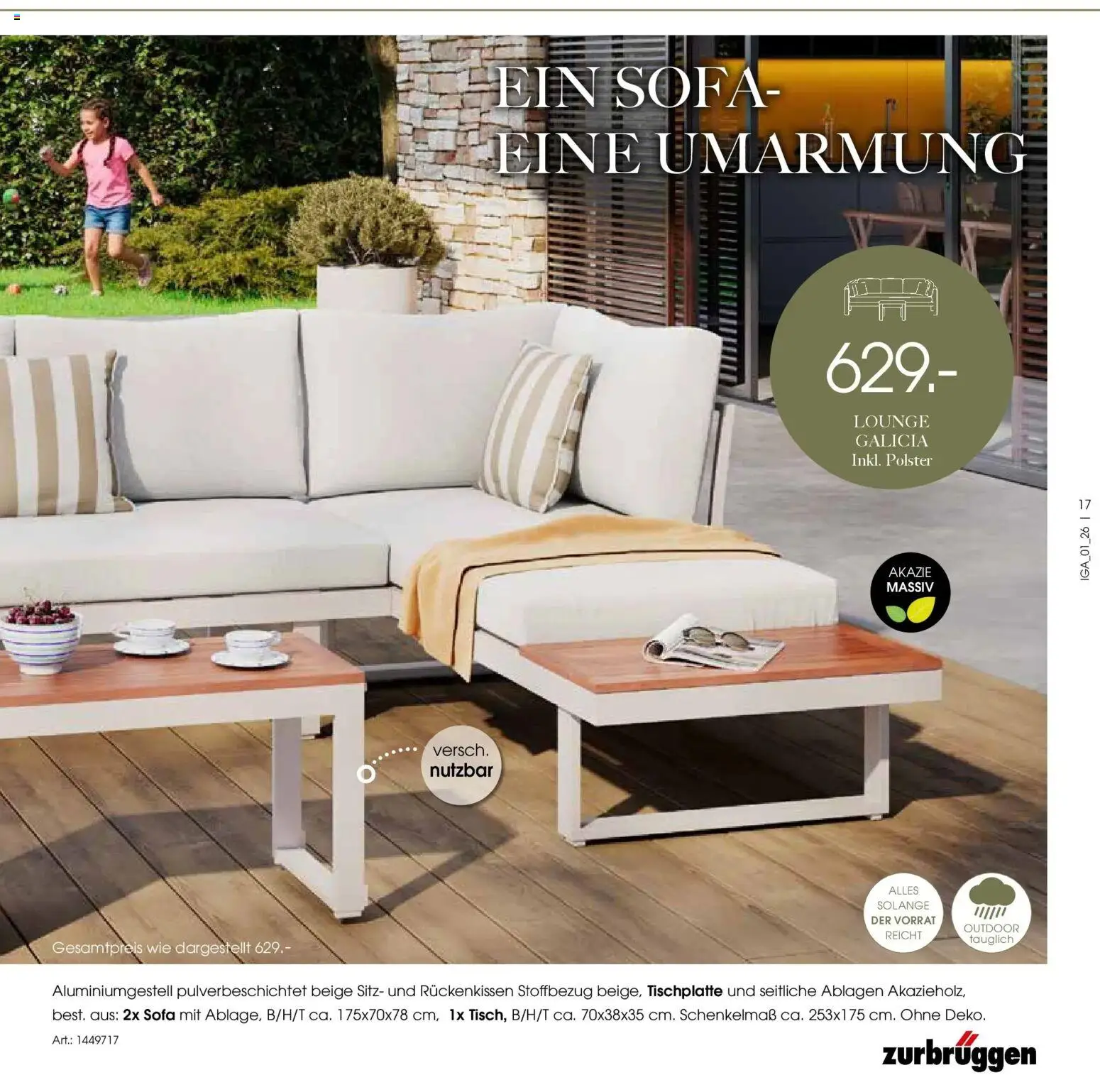 Zurbrüggen Garten Unna – gültig ab 19.03.2025 | Seite: 17 | Produkte: Sofa