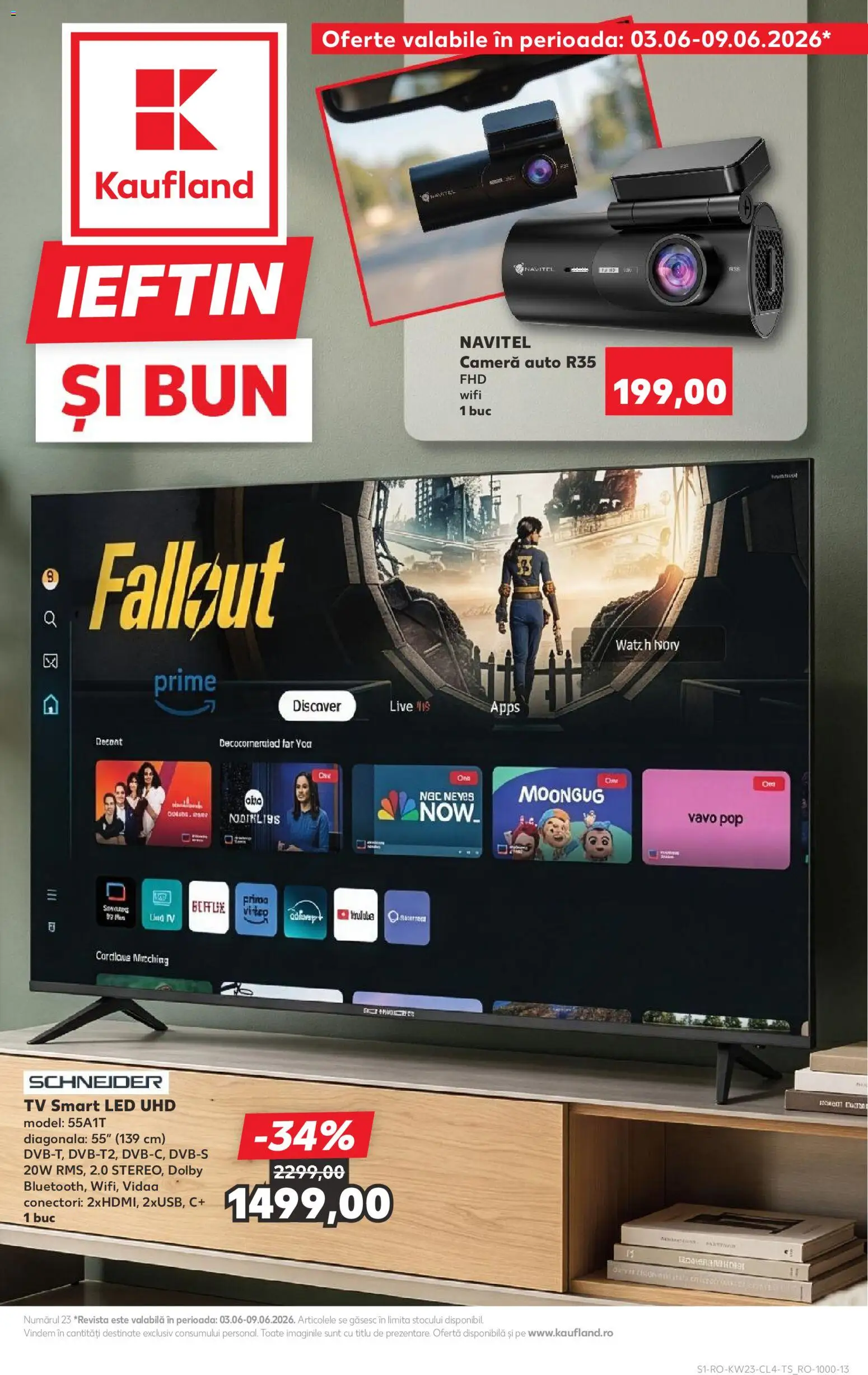 Kaufland RO akciós ujság - amely érvényes a következő dátumtól: 03.06.2026 | Oldal: 1 | Termékek: TV