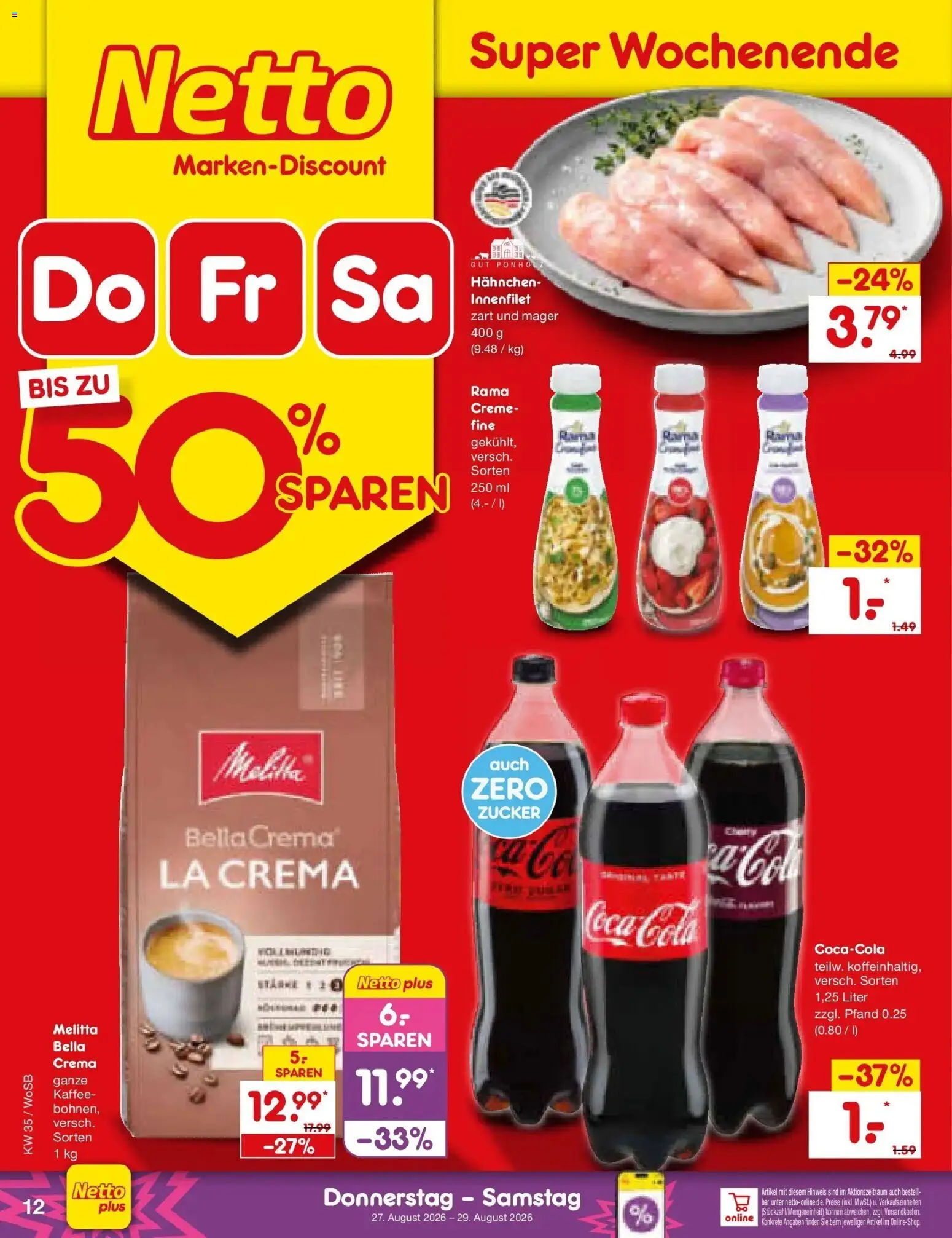 Netto Marken-Discount Prospekt Ludwigshafen-Edigheim (ab 24.08.2026) » Angebote | Seite: 46 | Produkte: Melitta, Rama, Kaffee, Zucker