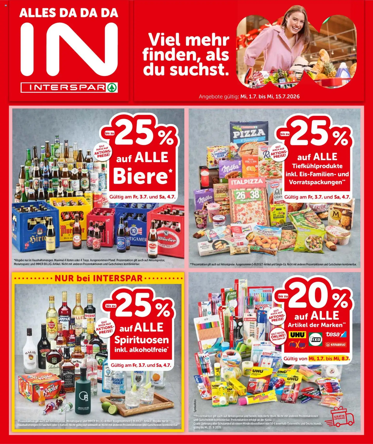 Interspar Flugblatt - Kärnten gültig ab 01.07.2026 | Seite: 1 | Produkte: Nauriit, Brot, Pizza