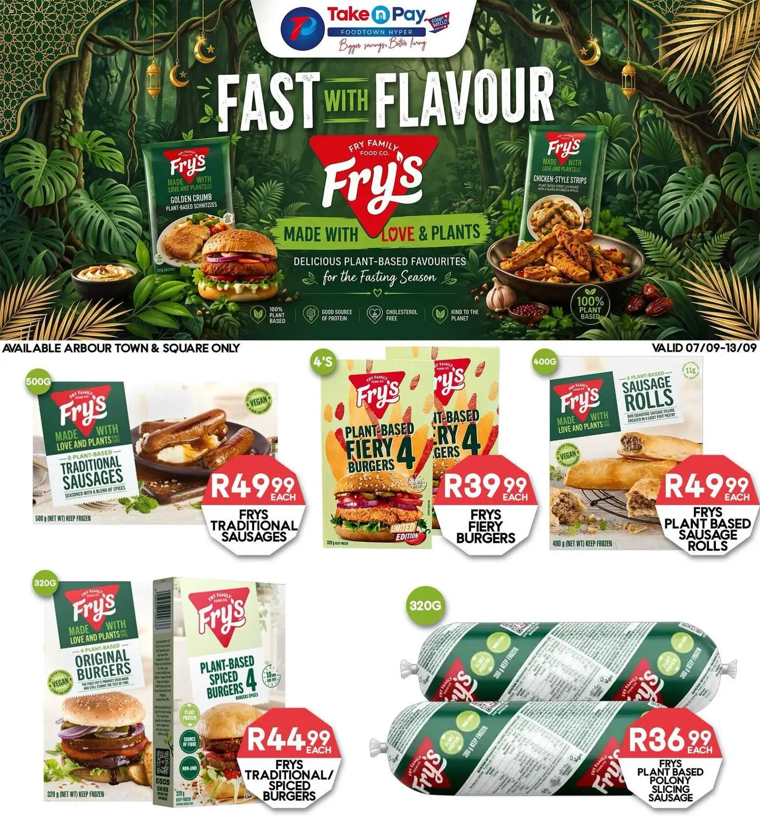 New Take n Pay catalogue – valid from 07/09/2026 | Page: 2 | Products: Puff pastry, Burgers, Spices, Fry's