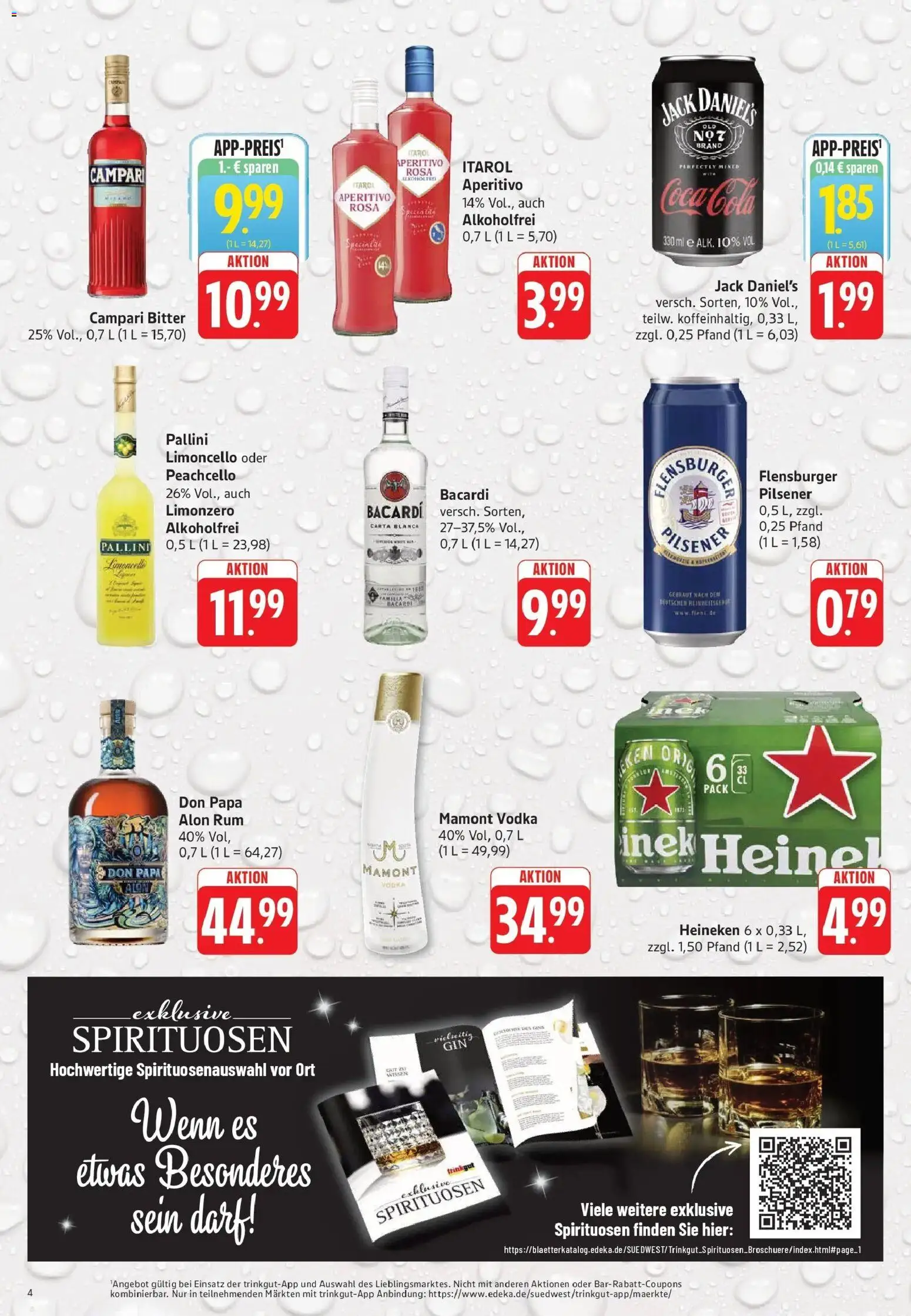 Trinkgut Prospekt Wiesloch – gültig ab 03.08.2026 | Seite: 4 | Produkte: Campari, Heineken, Limoncello, Vodka