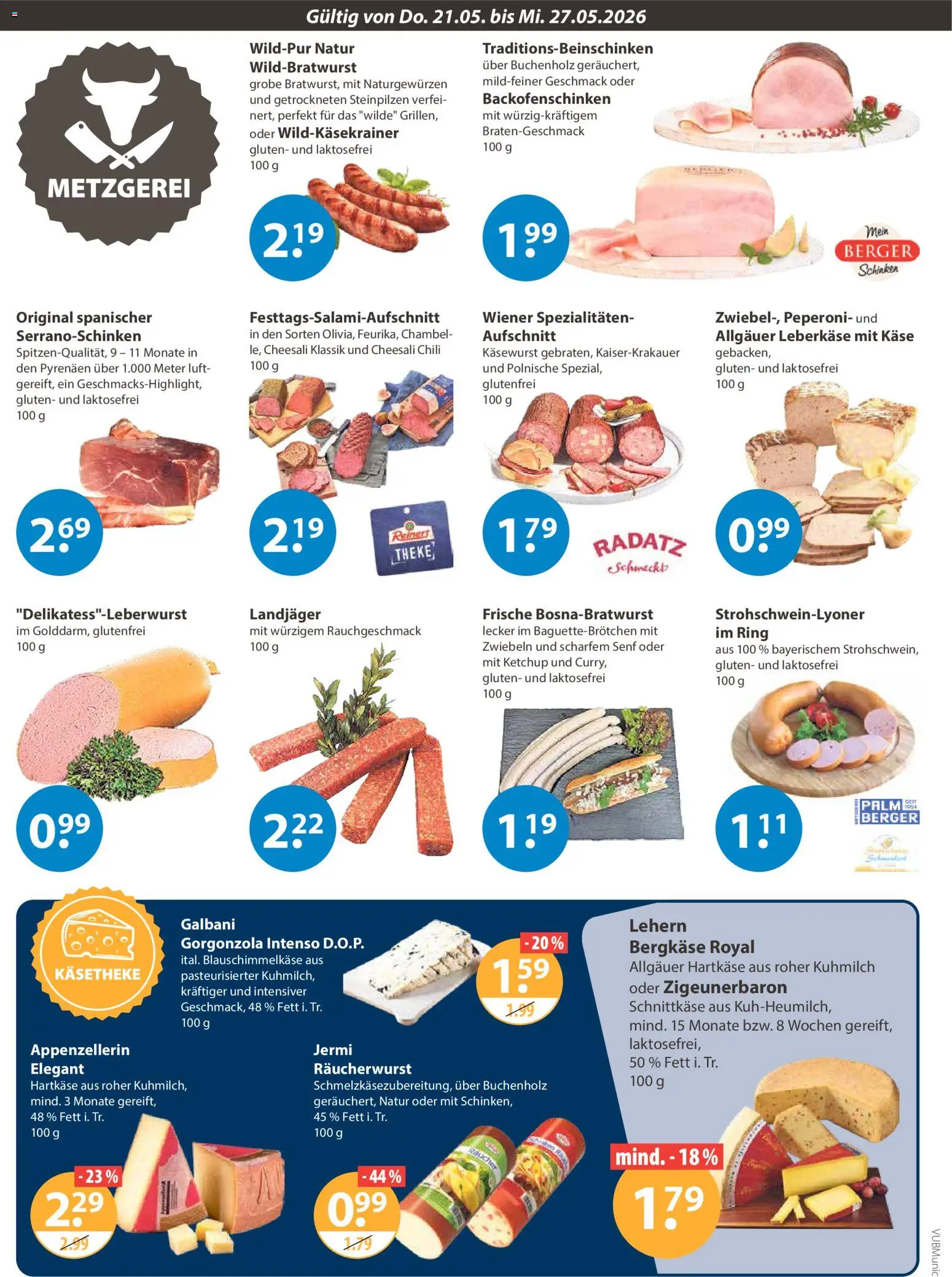 V-Markt München – gültig ab 21.05.2026 | Seite: 2 | Produkte: Käse, Theke, Schinken, Ketchup